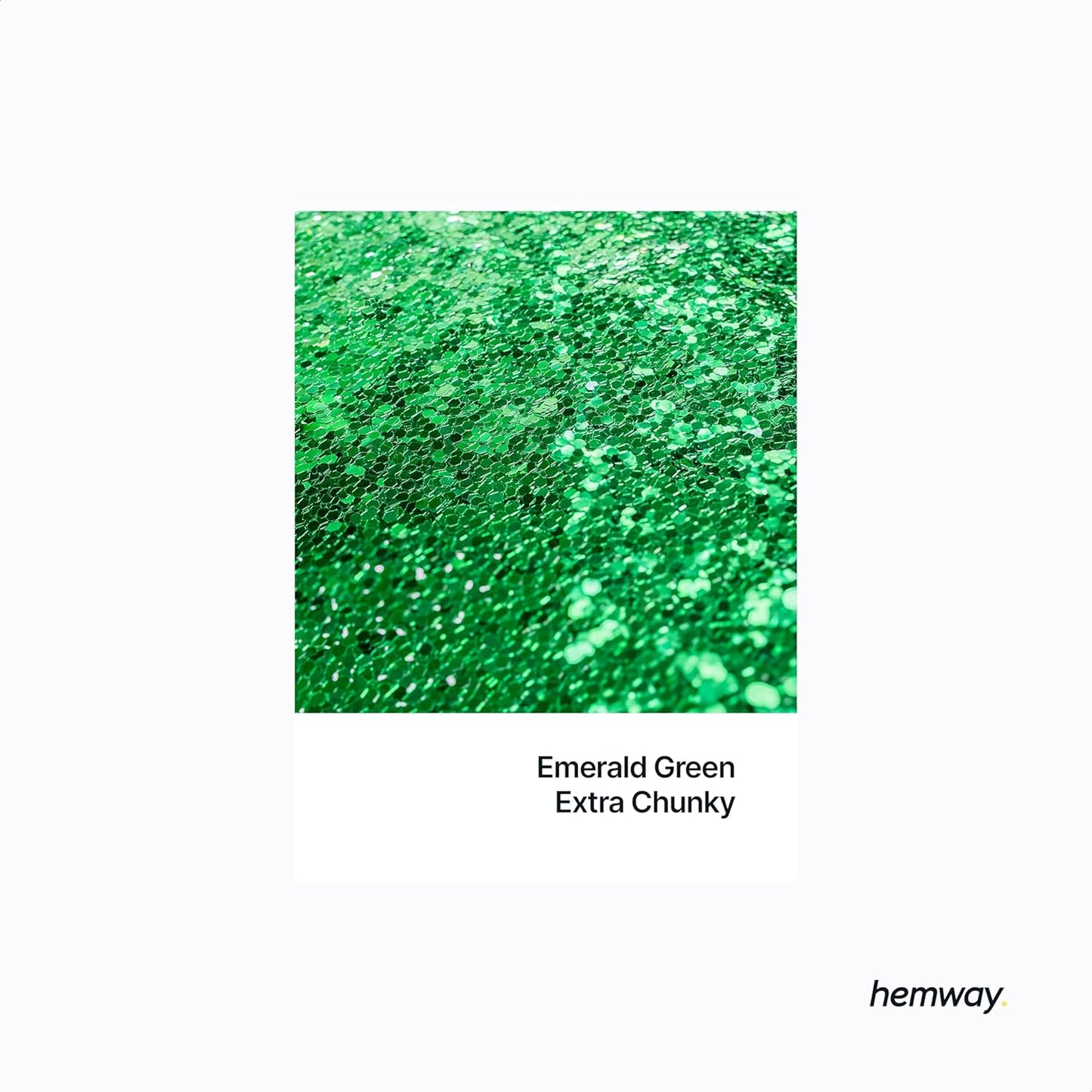 Hemway Polyurethane & Epoxy Resin Glitter 100g / 3.5oz Metallic Crystal Flake Additive for Flooring Jewelry Tumblers Glass Pigment - Extra Chunky (1/24" 0.040" 1mm) - Emerald Green
