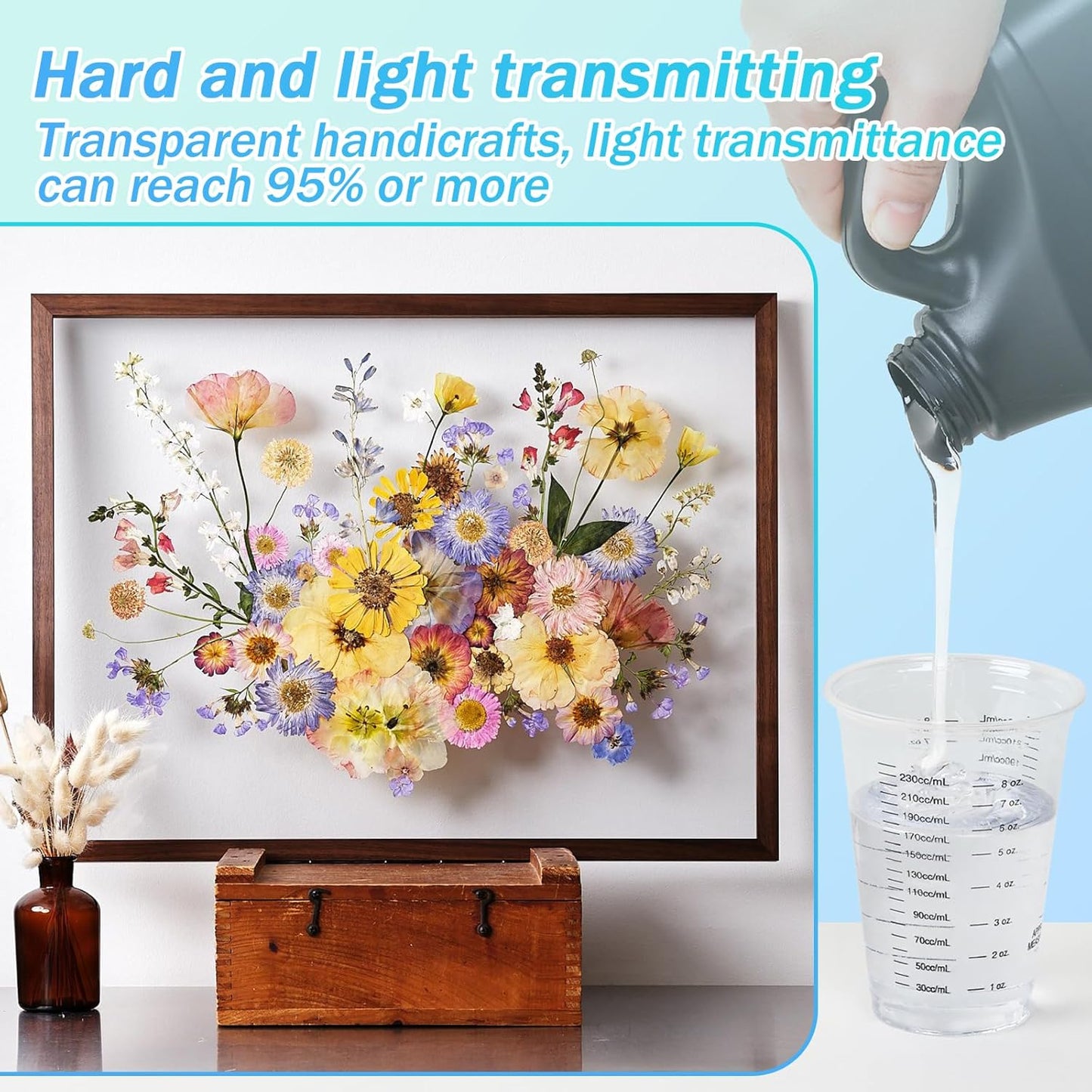 KISREL UV Resin 2000g - Upgraded UV Resin Kit, Hard Type Crystal Clear Ultraviolet Curing UV Epoxy Resin for Craft Jewelry Making