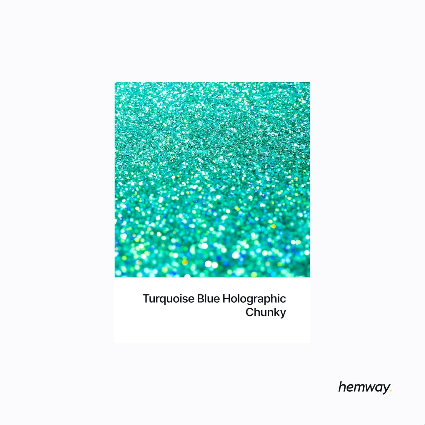 Hemway Polyurethane & Epoxy Resin Glitter 100g / 3.5oz Metallic Crystal Flake Additive for Flooring Jewelry Tumblers Glass Pigment - Chunky (1/40" 0.025" 0.6mm) - Turquoise Blue Holographic