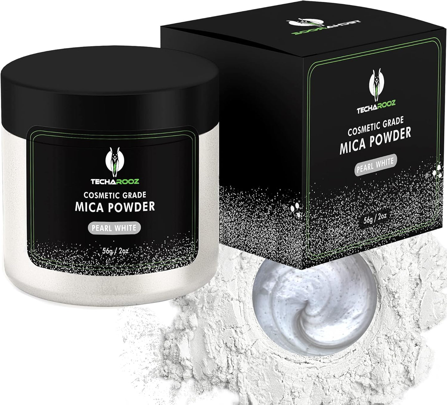 Pearl White MICA Powder for EPOXY Resin 56G / 2OZ. JAR - TECHAROOZ 2 Tone Resin DYE Color Pigment Powder for Lip Gloss, Nails, Colorant for Slime Bath Bombs SOAP Making & Polymer Clay