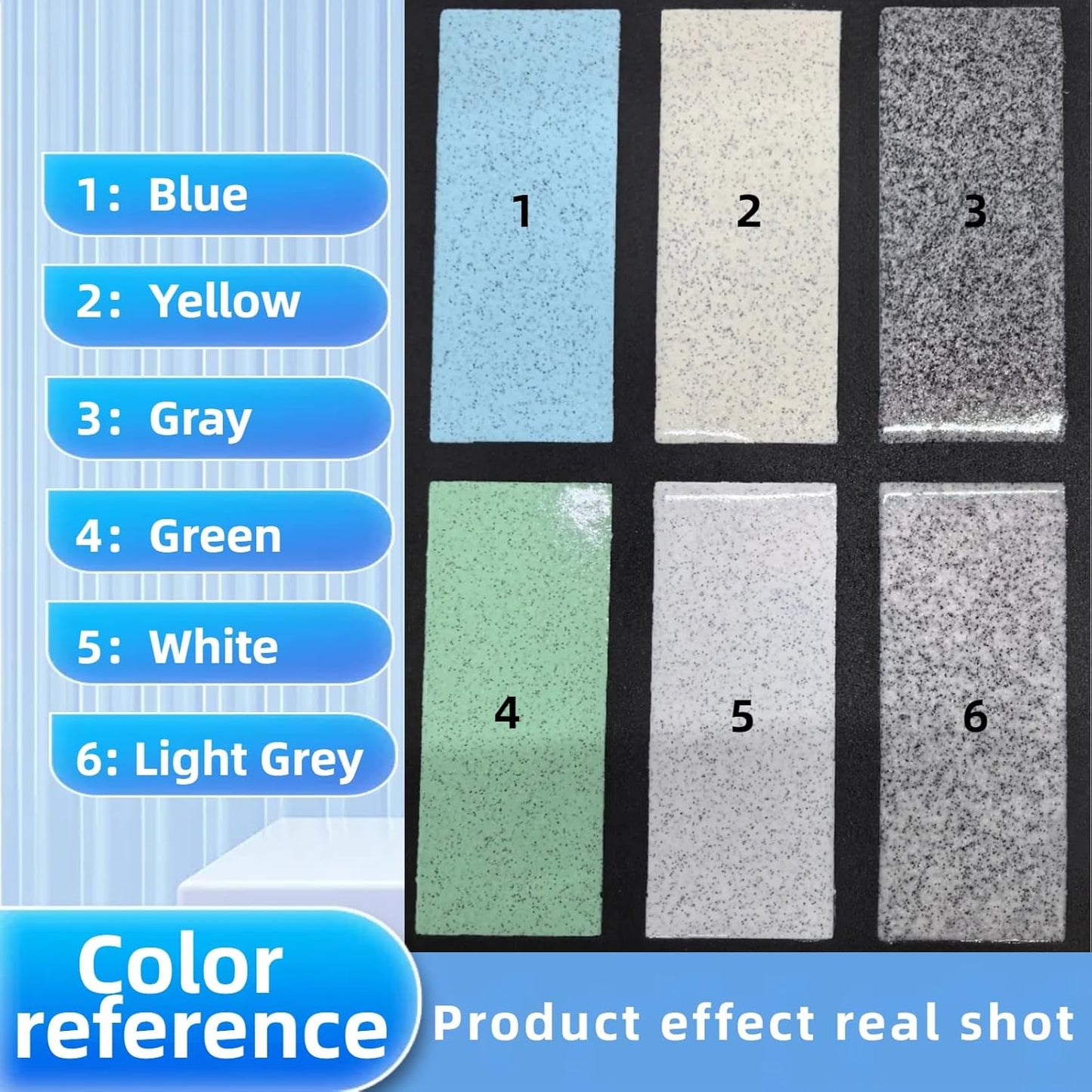 Epoxy Colored Sand Floor Paint, Epoxy Floor Paint High Gloss Marble Effect Coating for Indoor and Outdoor, Wear-resistant and non-slip Self-leveling Coating Blue 105OZ(3KG)