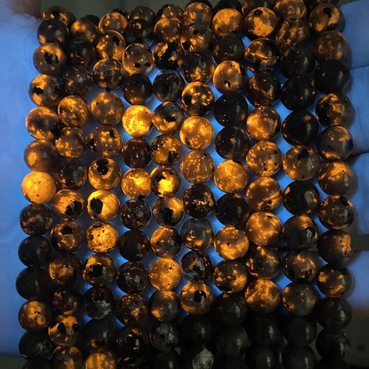 29pcs 12mm Natural Flame Yooperlite Stone Beads Round Healing Energy Power Stone Beads for Jewelry Making DIY Bracelet Necklace Earrings 15" (Flame Stone, 12mm)