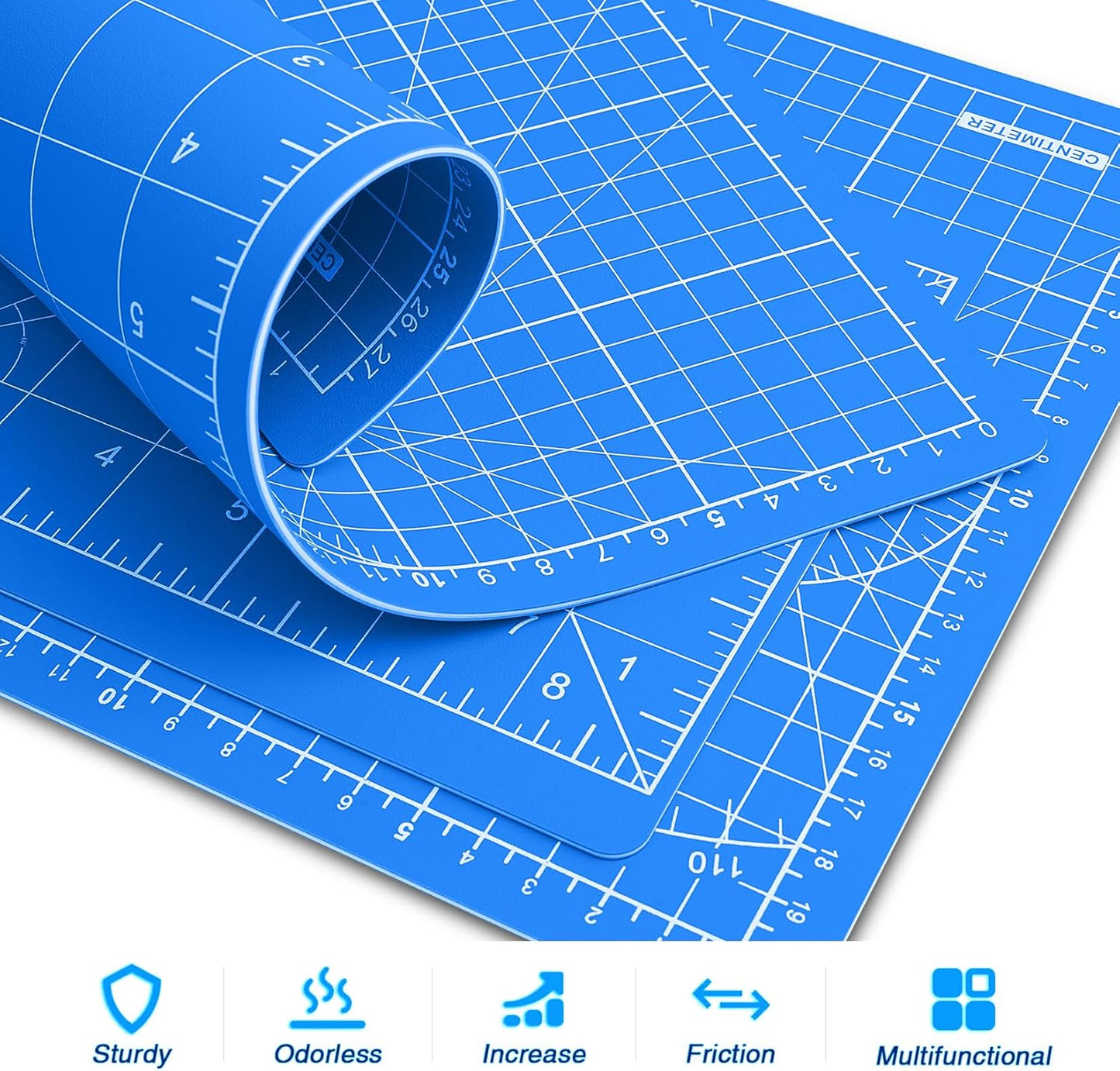 DIYSELF Cutting Mat: 12in18in, Self Healing, Double-Sided, Rotating - Ideal for Crafts, Sewing, Quilting