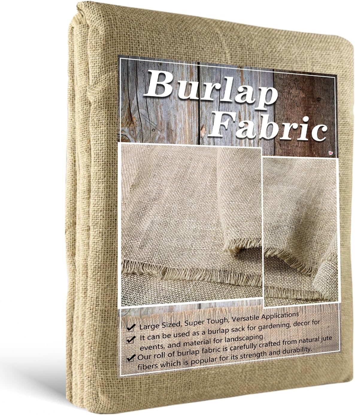 Burlap Fabric Roll, 40" x 30 Feet Burlap Garden Fabric Natural Jute for Decorations, Crafts, Weddings, Table Runner, Landscaping, Plants & Tree Covering