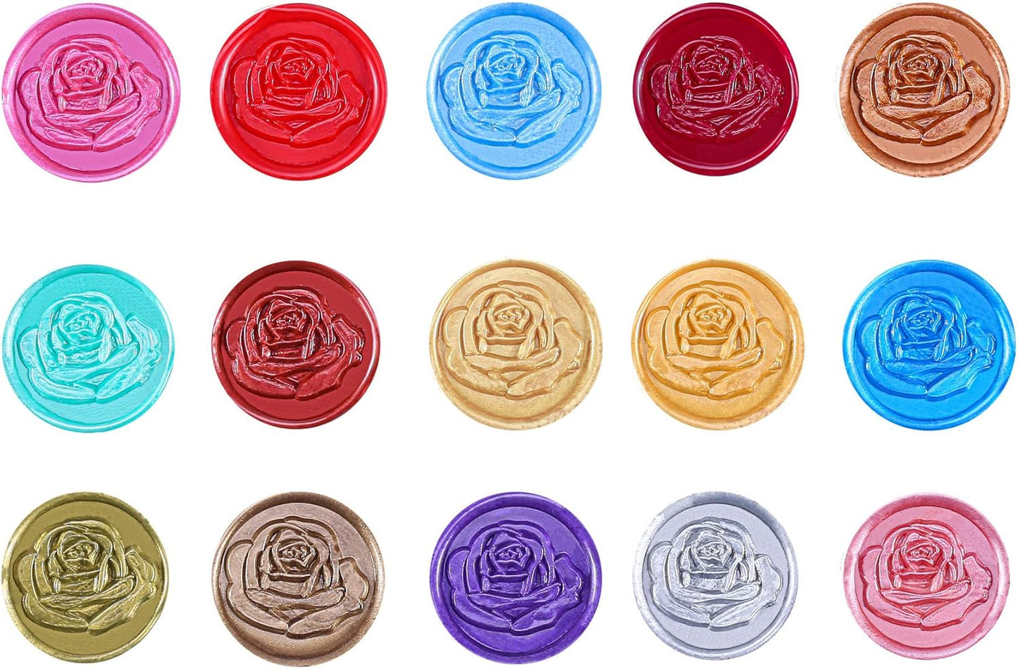Yoption 15Pcs Sealing Wax Sticks with Wicks for Wax Seal Stamp, Wedding Invitations, Gift Packaging, Christmas (15 Colors)