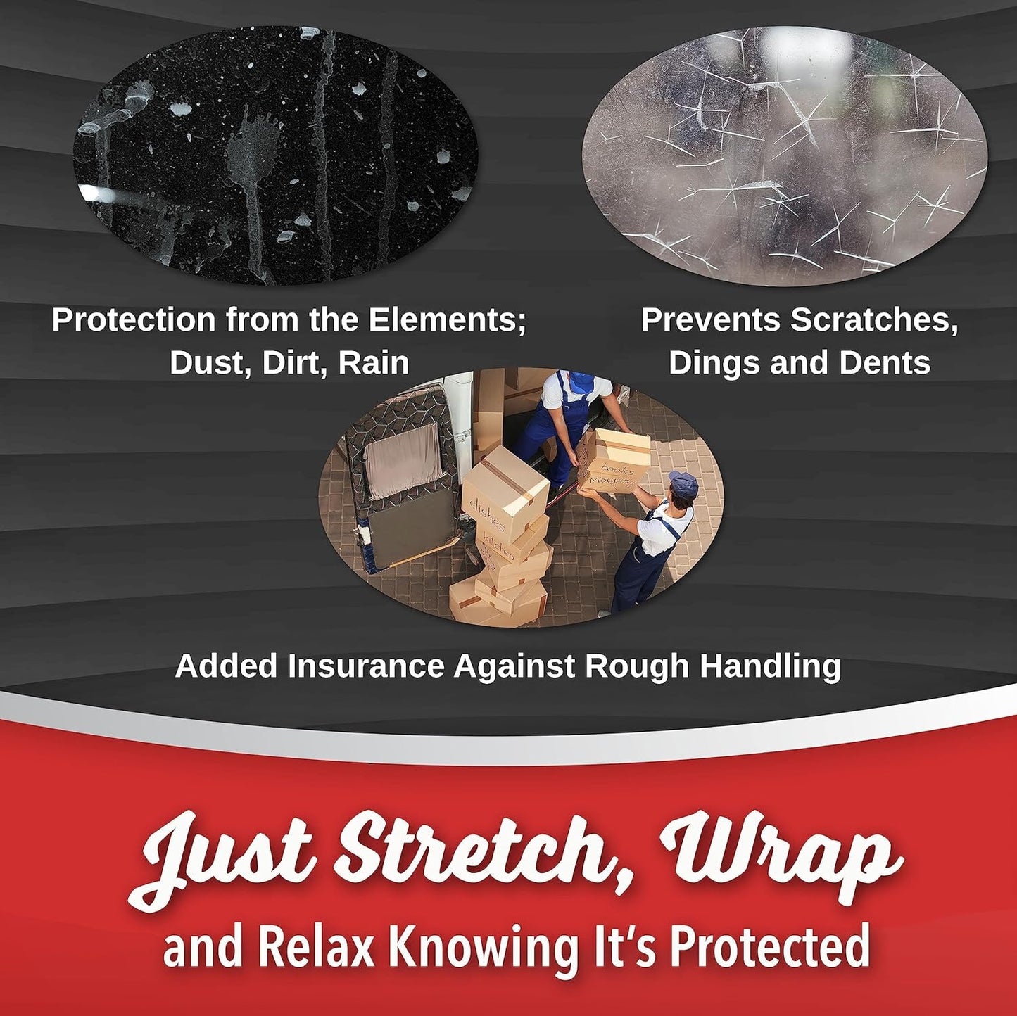 8 Pack Industrial Strength Mini Hand Stretch Wrap 5" 1000 Ft. Roll 80 Gauge Thick, Shrink Wrap Roll for Moving Supplies, Furniture, Pallets, Plastic Wrap for Packing, Heavy Duty Stretch Film