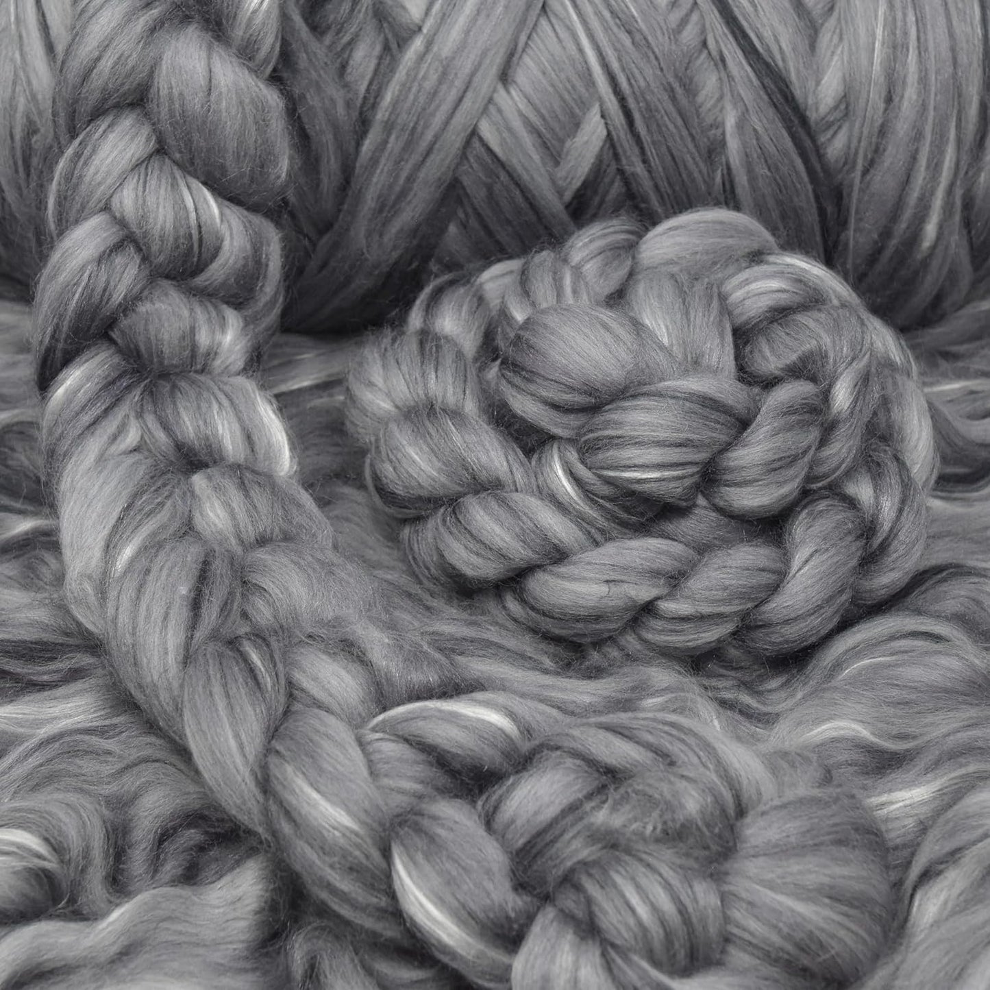 Merino Silk Luxe Tonal Designer Blend. Superfine Merino, Mulberry Silk, Tussah Silk. Top Roving for Spinning or Felting. Stardust 1oz