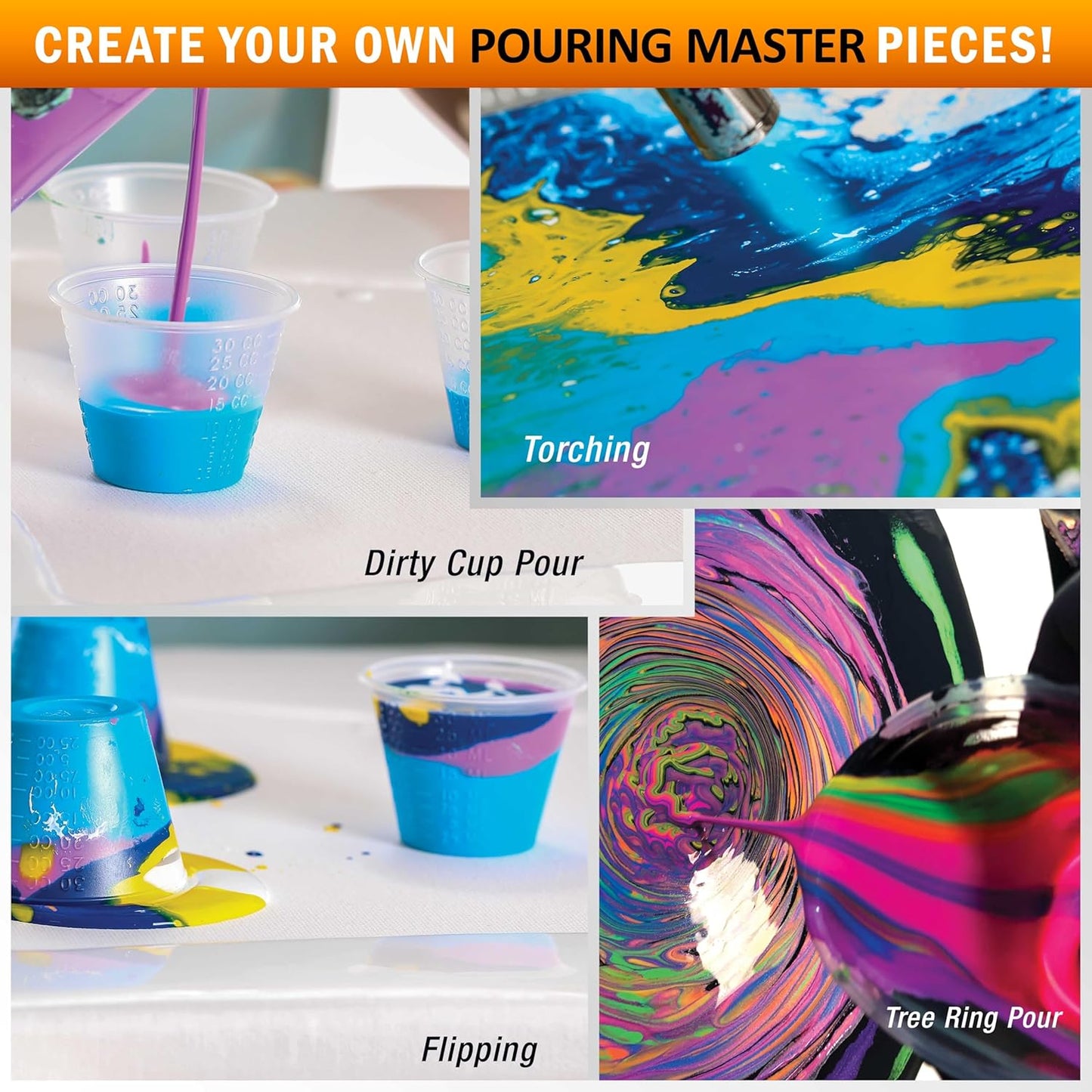 Pouring Masters Ivy Green/Blue Iridescent Special Effects Acrylic Pouring Paint - Premium 8-Ounce Pre-Mixed Fluid Acrylic Paint - Fluid Art Supplies for Canvas, Wood, Paper, Tile & Rocks