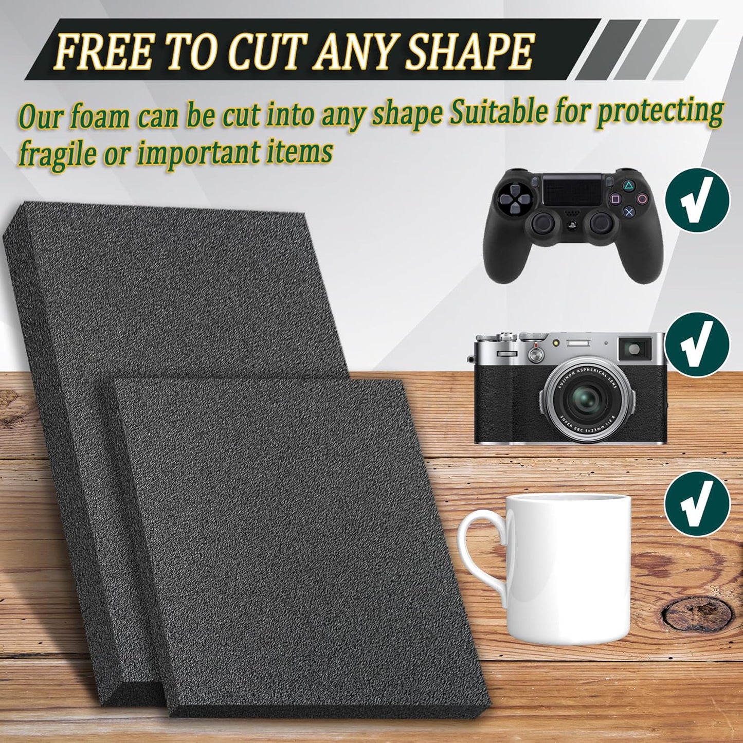 8 Pack Polyethylene Foam Pads for Packing Foam Sheets 2 Size Cuttable High Density Cushioning Inserts Protective Foam for Packing Cases and Crafts- 16" X 12" X (0.4" and 1")