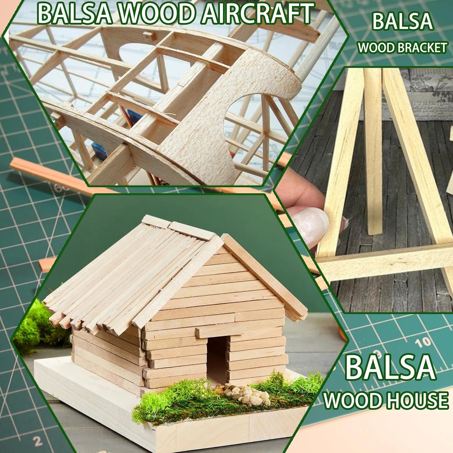 Balsa Wood Square Dowels 30Pcs 1/2 x 1/2 x 12 inch DIY Sticks for Crafts Model Making(1/2"x12"-30pcs)