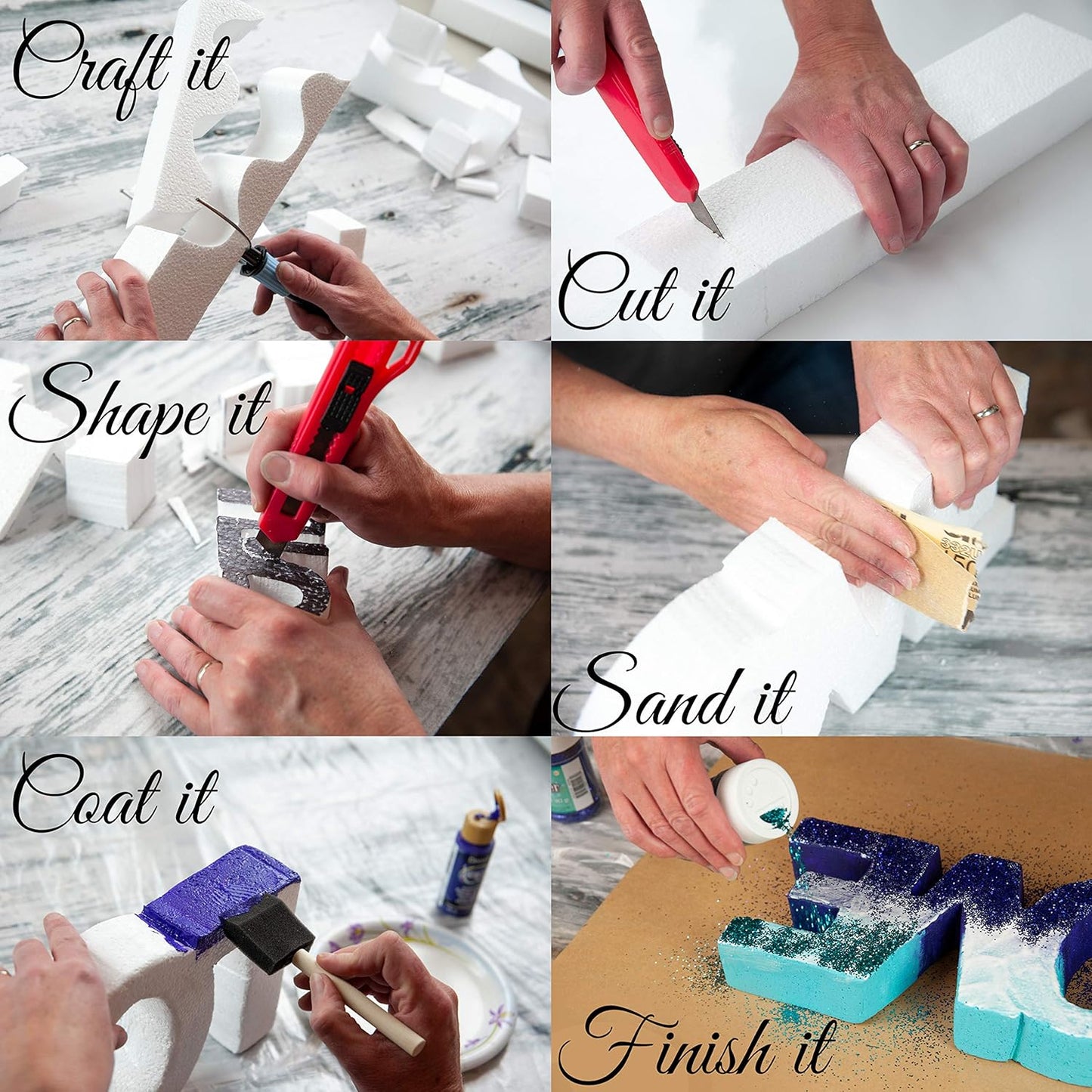 Silverlake 12x12x1.5 Craft Foam for Styrofoam Block Projects (3-Pack)