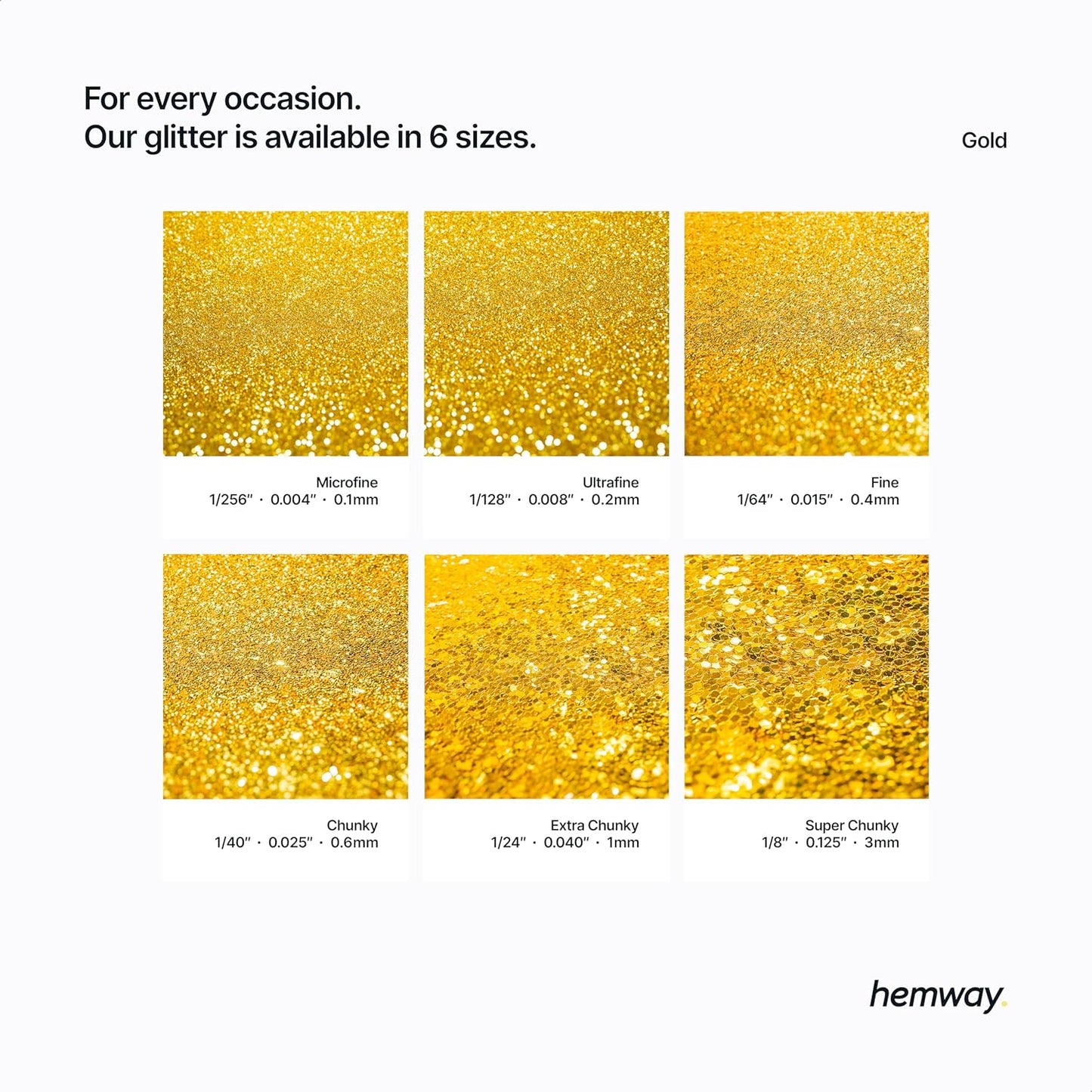 Hemway Polyurethane & Epoxy Resin Glitter 100g / 3.5oz Metallic Crystal Flake Additive for Flooring Jewelry Tumblers Glass Pigment - Microfine (1/256" 0.004" 0.1mm) - Gold