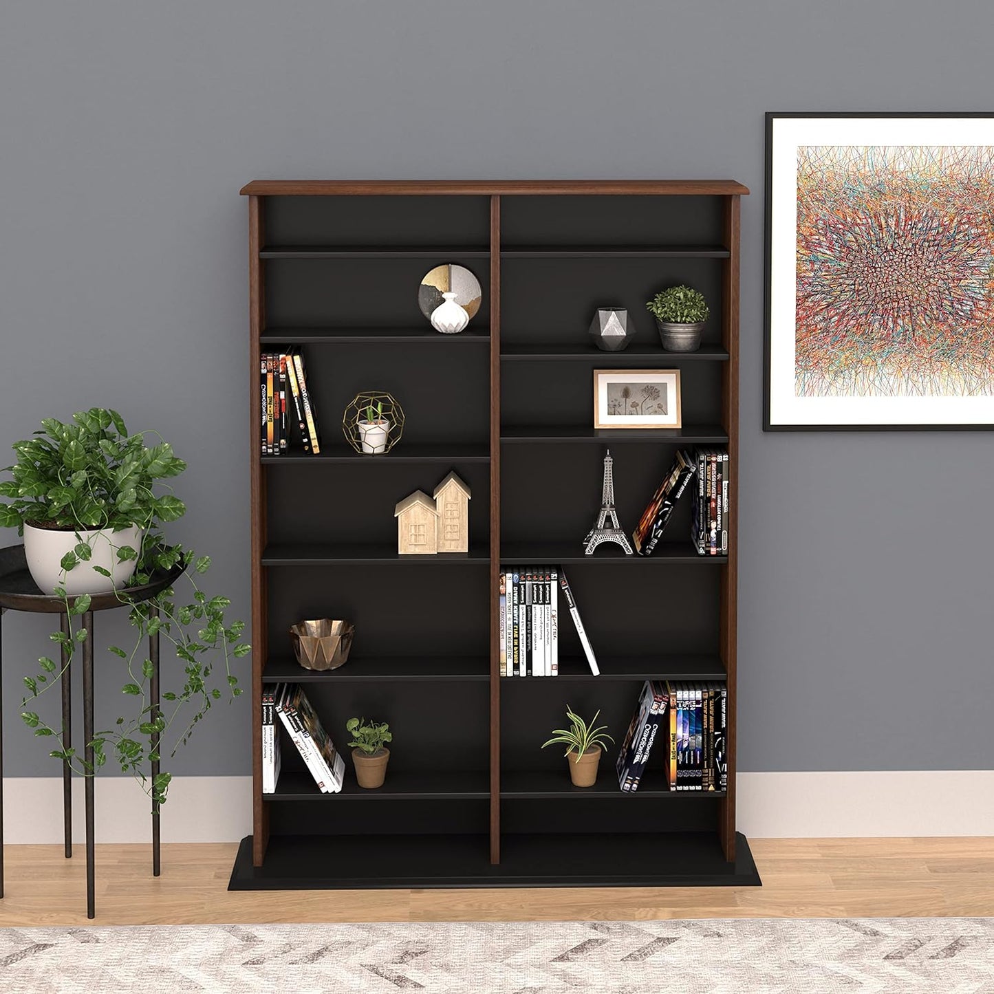 Prepac 2 Column Display Cabinet Media Storage, 38.75" Wide, Cherry