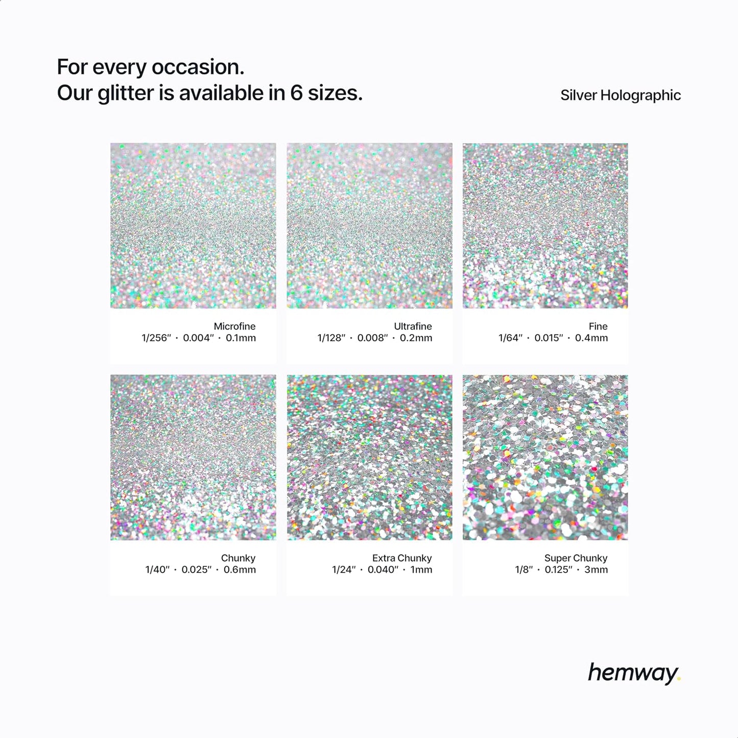 Hemway Polyurethane & Epoxy Resin Glitter Metallic Crystal Flake Additive for Flooring, Jewellery, Tumblers & Resin Moulds 100g / 3.5oz - Shaped (0.3mm x 1.5mm) - Silver Holographic Stars & Moons