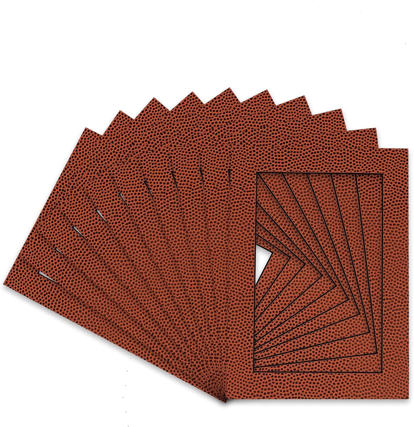Pack of 25 Acid Free 11x14 Mats Bevel Cut for 8.5x11 Photos - Football Texture Precut Matboards With Backing Boards and Clear Photo Mat Bags For Pictures, Photos, Framing - 4-ply Thickness