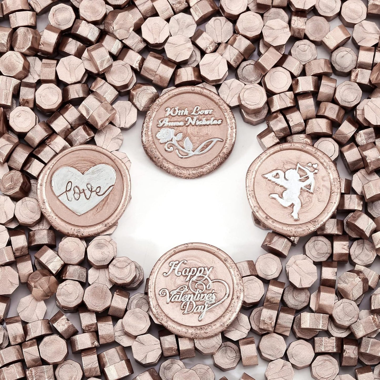 Yoption 360 Pcs Champagne Gold Sealing Wax Beads for Wax Seal Stamp, Wedding Invitations, Envelopes, Gift Wrappings, Wine Packages