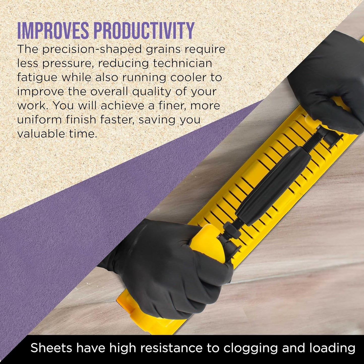 Dura-Gold Premium 100 Grit PSA Purple Film Ceramic Longboard Sandpaper, 2-3/4" Wide Continuous 20 Yard Roll - Self Adhesive Stickyback for Auto & Wood Air File Long Board Sanders, Hand Sanding Blocks