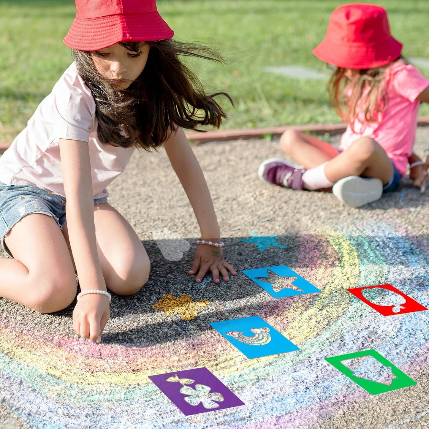 24 Pieces Stencils for Kids,Large Drawing Stencils Chalk Template,8 Inches Washable Shape Template Kit for Crafts,Painting Drawing for Kids Toddlers Preschool(Mandala, 8 inch)