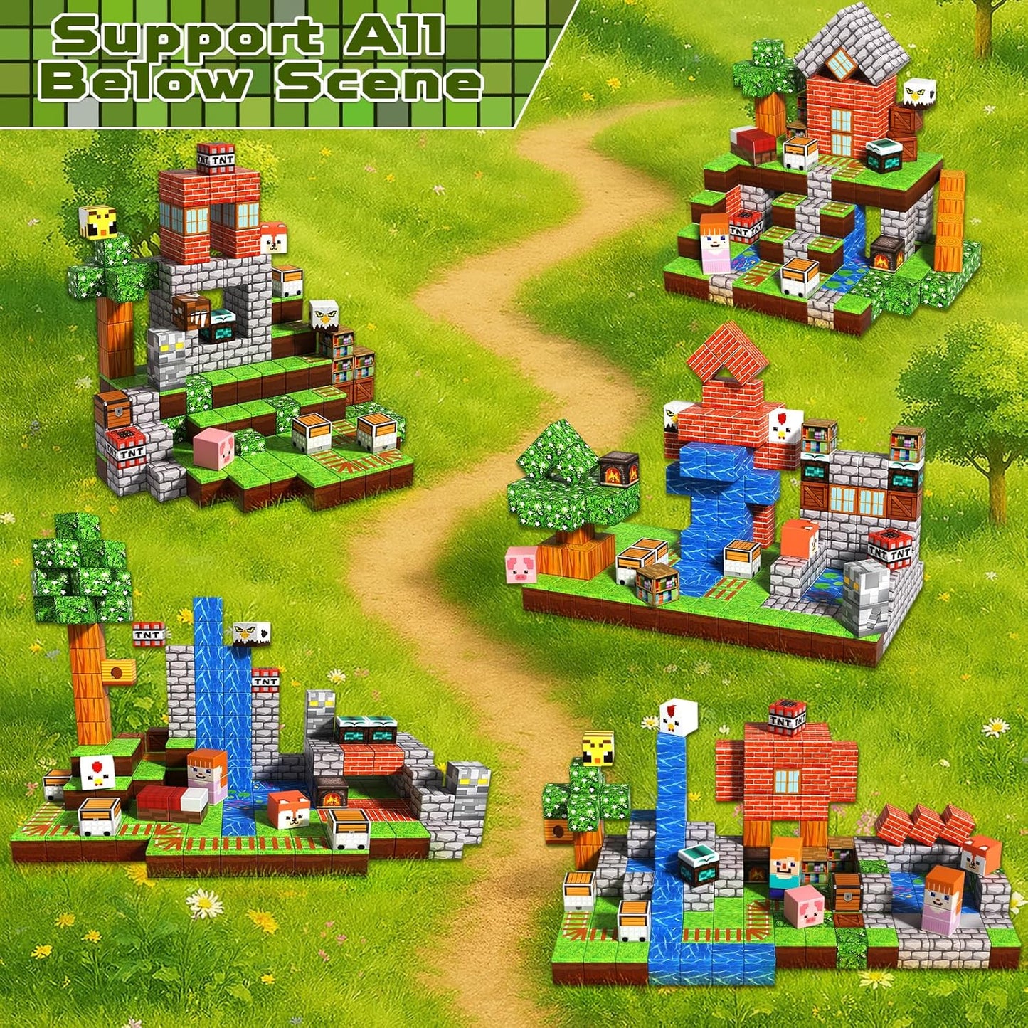 200PCS Magnetic Blocks - Forest Magnetic Building Blocks, Stacking Magnets for Kids, Strong Magnets, Sensory Toy for STEM Learning Toys for Kids 3+ Boys and Girls Christmas Birthday Creative Gifts