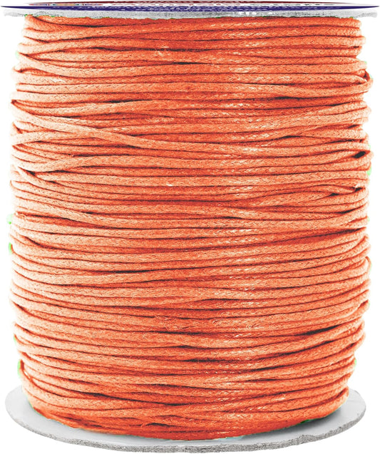 Mandala Crafts 1.5mm 109 Yards Salmon Cotton Waxed Cord for Jewelry Making Bracelet Cord Waxed String - Beading String Thread Jewelry Cords for Necklaces String