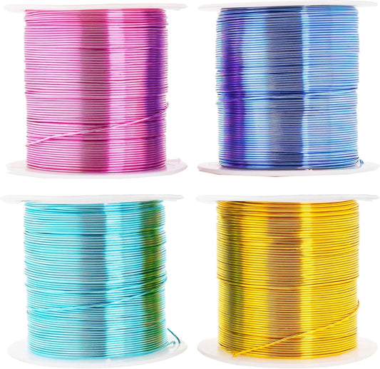 Mandala Crafts 16 Gauge Anodized Aluminum Craft Wire for Jewelry Making - 400 FT Colored Flexible Pastel Wire - Bendable for Bonsai Armature Crafting Sculpting