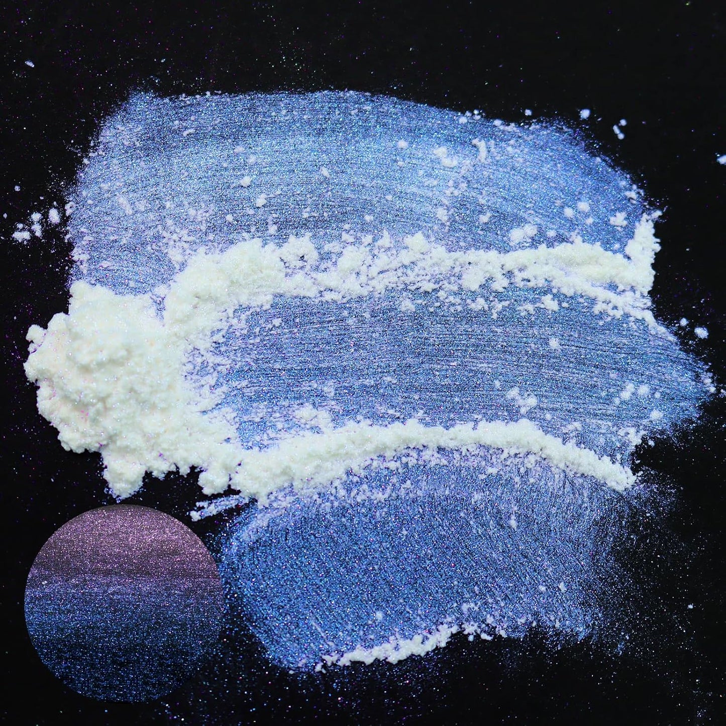 Matio Chameleon Mica Powder, 1.06oz/ 30g Galaxy White Chrome Powder, Pearlescent Effect Color Shift Pigment for Resin Craft, Soap Candle Dye, Nail Art, Makeup, Bath Bomb, Paint, Slime Pigment