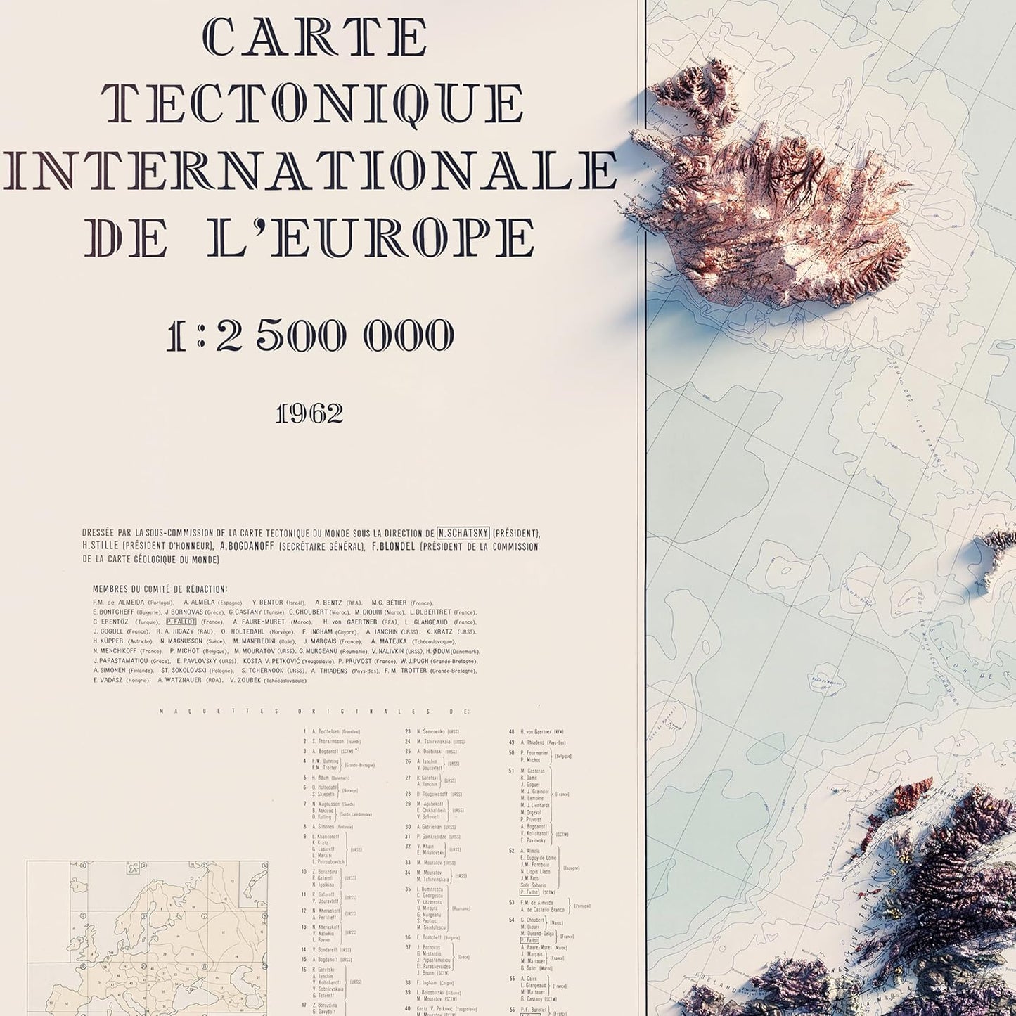 Muir Way Shaded Relief Elevation Map of Europe - Vintage-Style Topographic Wall Art with Map Look - Unframed Flat Paper Print, 24x20