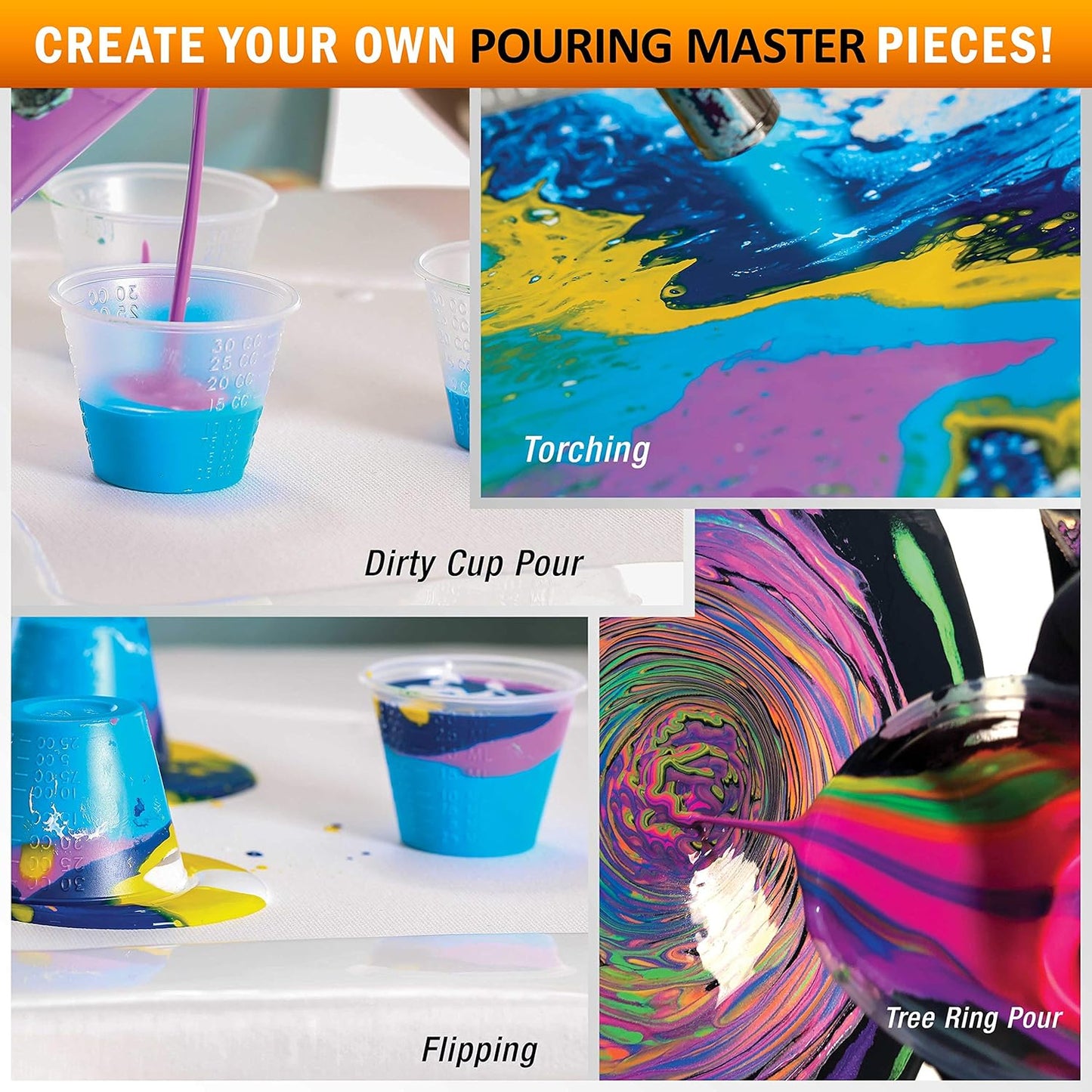 Pouring Masters Green Apple Metallic Pearl Ready to Pour Acrylic Pouring Paint - Premium 64-Ounce Pre-Mixed Fluid Acrylic Paint - Fluid Art Supplies for Canvas, Wood, Paper, Tile & Rocks