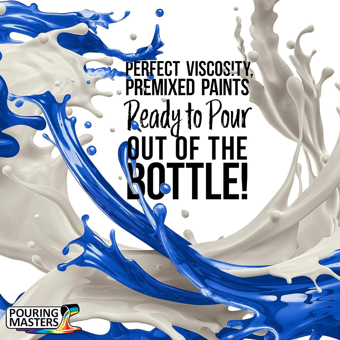 Pouring Masters Royal Blue Metallic Iridescent Pearl Ready to Pour Acrylic Pouring Paint - Premium 8-Ounce Pre-Mixed Fluid Acrylic Paint - Fluid Art Supplies for Canvas, Wood, Paper, Tile & Rocks