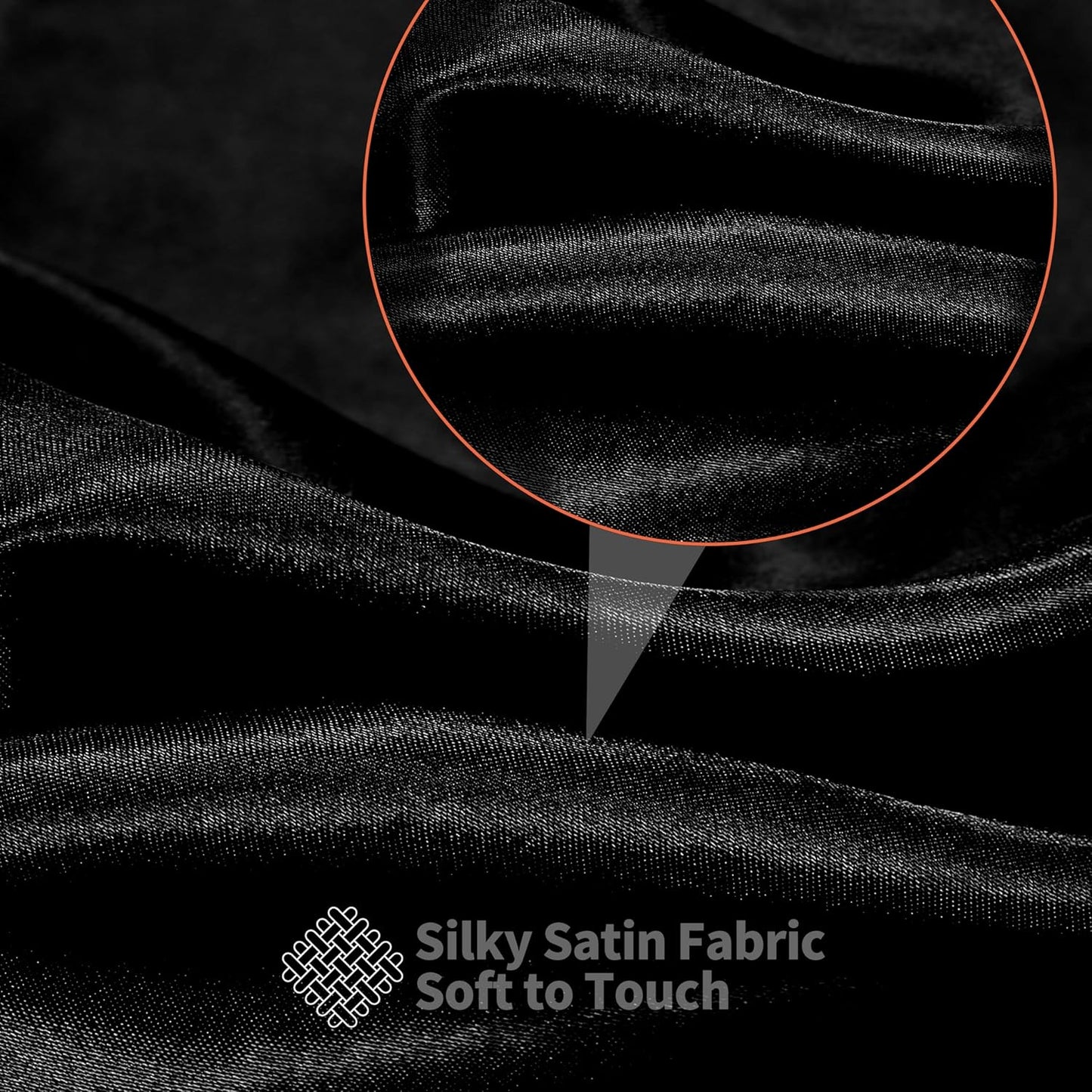 RUDONG M Black Satin Fabric by The Yard, 5 Yard x 60 Inch Wide Silky Charmeuse Satin Fabric, Soft Satin Fabric for Wedding Decorations, Bridal Dress, Sewing, Accessories, DIY Crafts