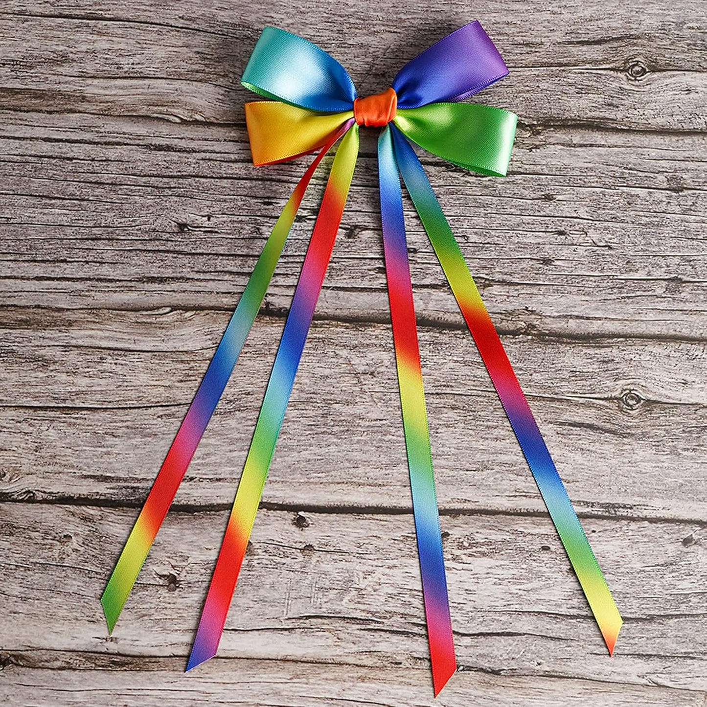 MEEDEE Rainbow Satin Ribbon - 3/8 inch Thin Color Ribbon for Crafts, Gift Wrapping, Birthday Party, Pride Party, Wedding Decorating - 50 Yards
