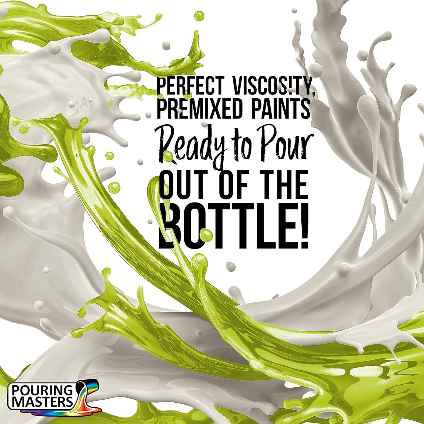 Pouring Masters Neon Yellow Ready to Pour Acrylic Pouring Paint - Premium 8-Ounce Pre-Mixed Fluid Acrylic Paint - Fluid Art Supplies for Canvas, Wood, Paper, Tile & Rocks