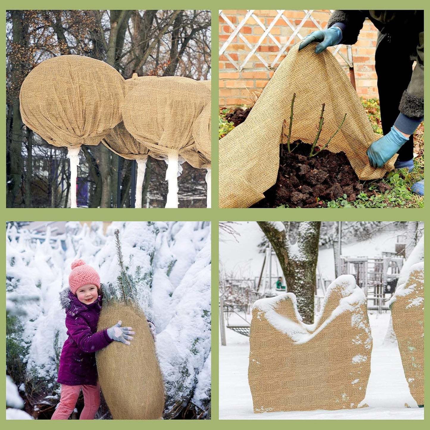 Buryeah 72 Inch x 33 ft Burlap Fabrics Roll Natural Jute Burlap Tree Wraps Protector Winter Frost Plant Blankets Cloth Weed Barrier Fabric Garden Plants for Winter Outdoor Trees Shrubs Party