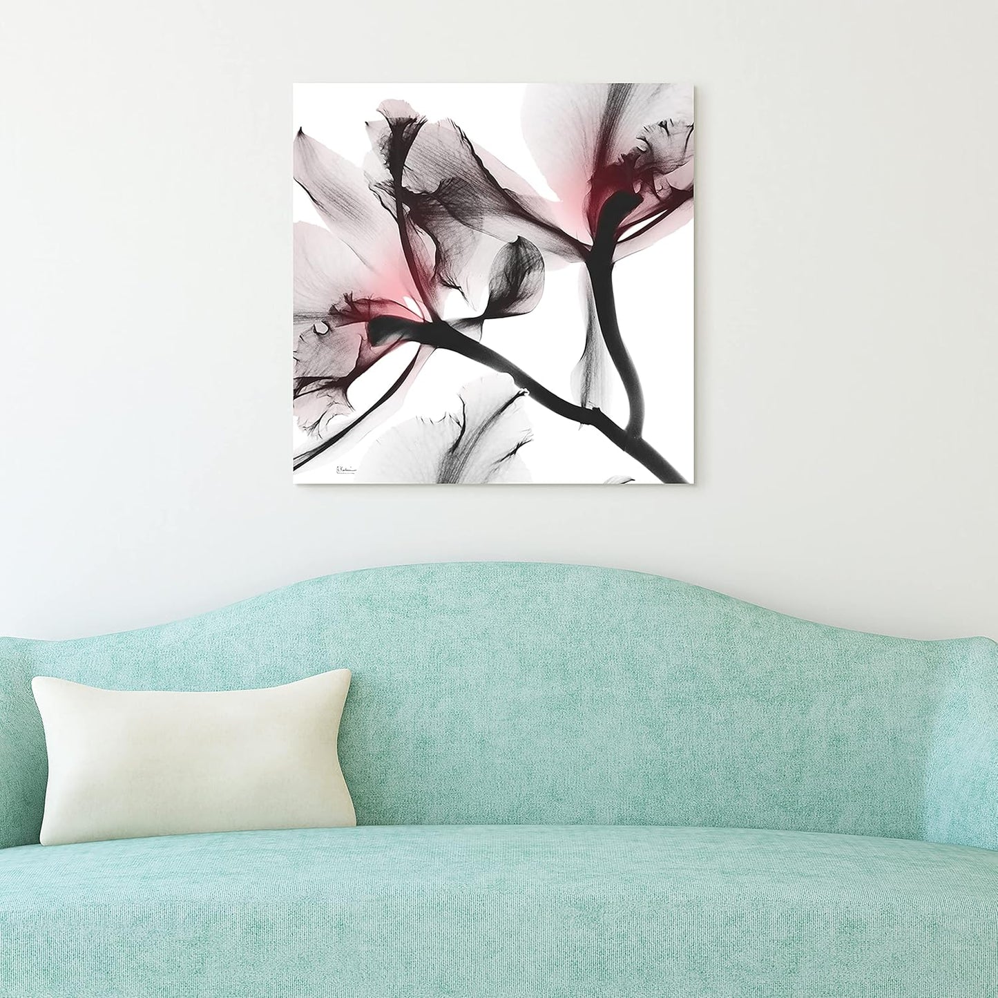 Empire Art Direct Frameless Free Floating Tempered Glass Panel Graphic Wall Art Ready to Hang, 24" x 24", Coral Luster