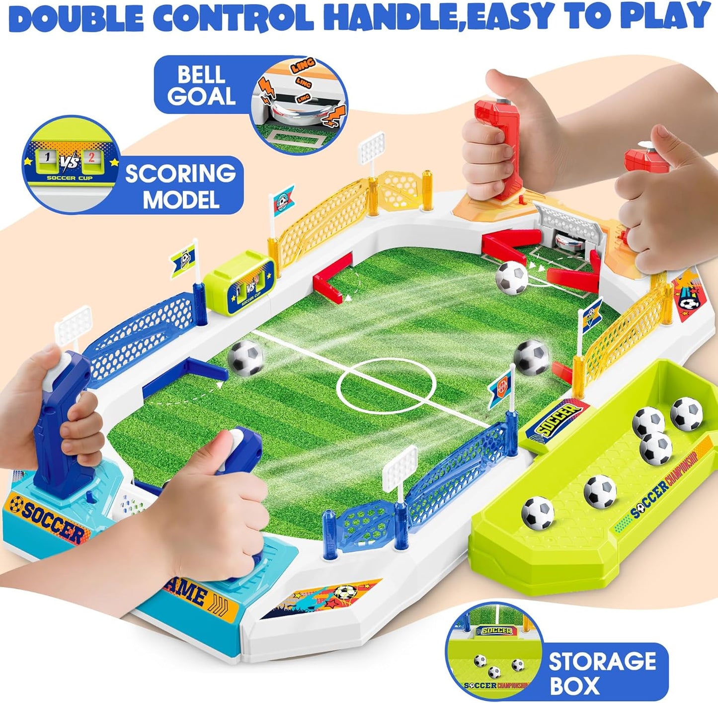 Mini Soccer Board Game for Kids, Birthday Christmas Soccer Gifts for 3 4 5 6 7 8-12 Year Old Boys, Football Table Toys, Pinball Interactive Sports Game for Indoor, Home Party, Family, Playroom, Travel