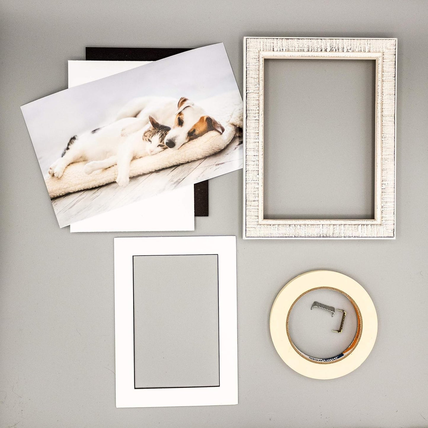 Pack of 25 Acid Free 8.5x11 Mats Bevel Cut for 7x9 Photos - White with Black Core Precut Matboards With Backing Boards and Clear Photo Mat Bags For Pictures, Photos, Framing - 4-ply Thickness