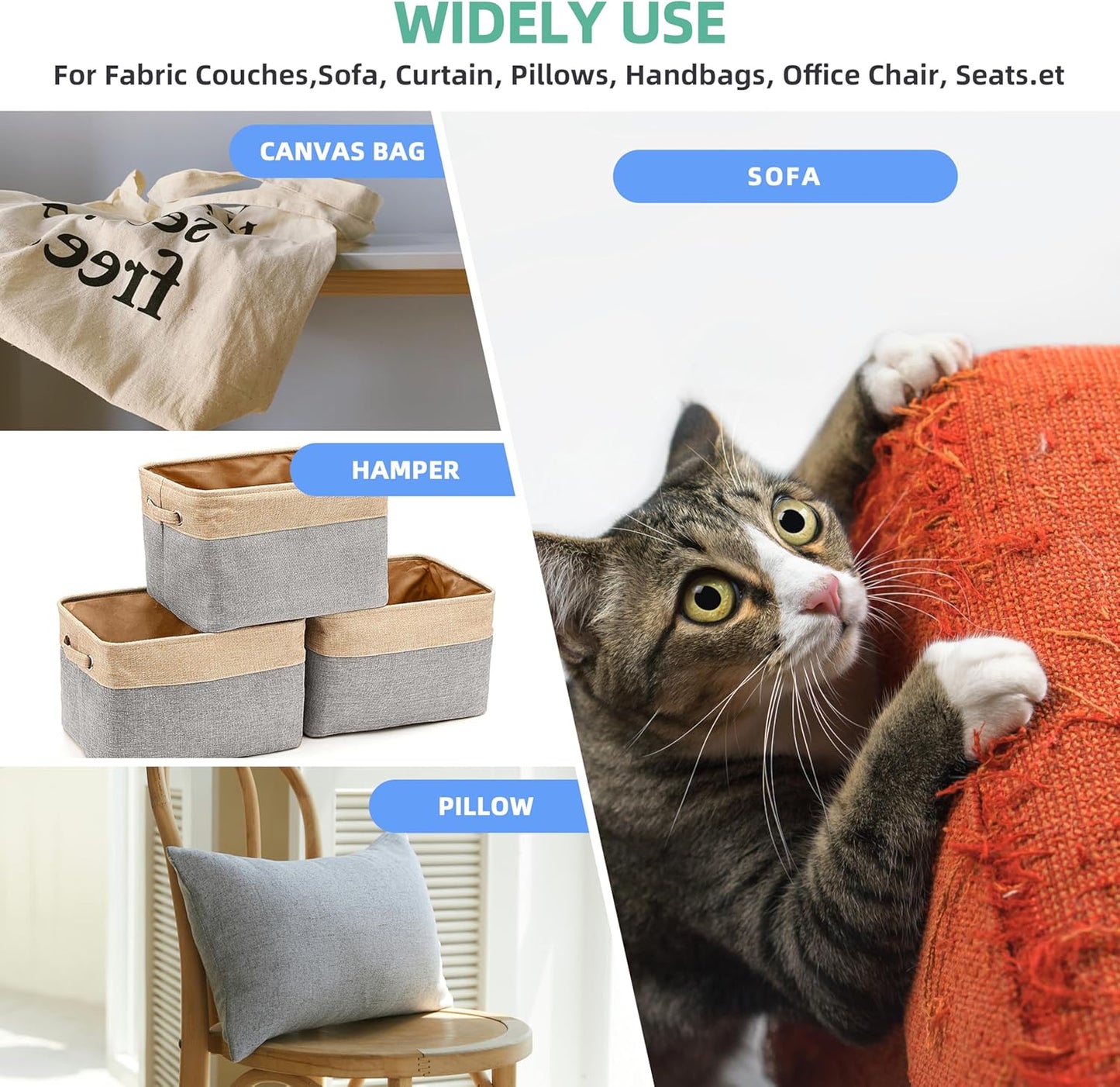 Azobur Coarse Linen Repair Patches, 6 Piece Self-Adhesive Linen Fabric Patches, Multi Color, Can be Used for Linen Sofa Repair and Linen Clothes Repair, Quick Fix Sofa.(Dark Brown)