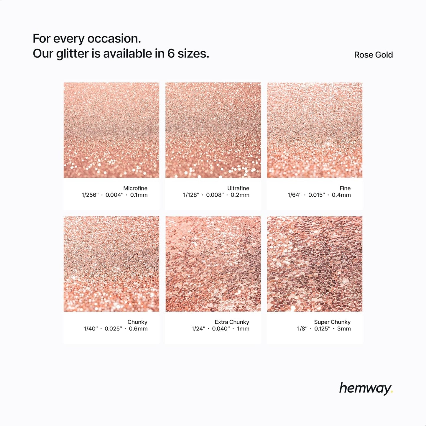 Hemway Polyurethane & Epoxy Resin Glitter 100g / 3.5oz Metallic Crystal Flake Additive for Flooring Jewelry Tumblers Glass Pigment - Fine (1/64" 0.015" 0.4mm) - Rose Gold