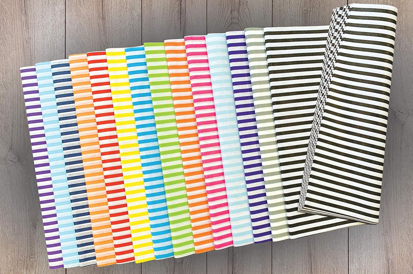 Flexicore Packaging Metallic Gold Pin Stripe Print Gift Wrap Tissue Paper Size: 15 Inch X 20 Inch | Count: 100 Sheets | Color: Gold Pin Stripe
