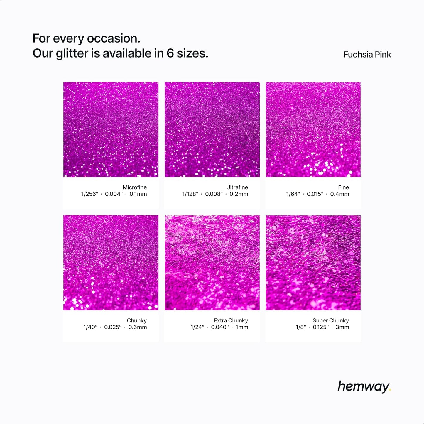 Hemway Polyurethane & Epoxy Glitter Metallic Crystal Flake Additive for Flooring, Jewellery Making, Tumblers and Resin 100g / 3.5oz - Ultrafine (1/128" 0.008" 0.2mm) - Fuchsia Pink