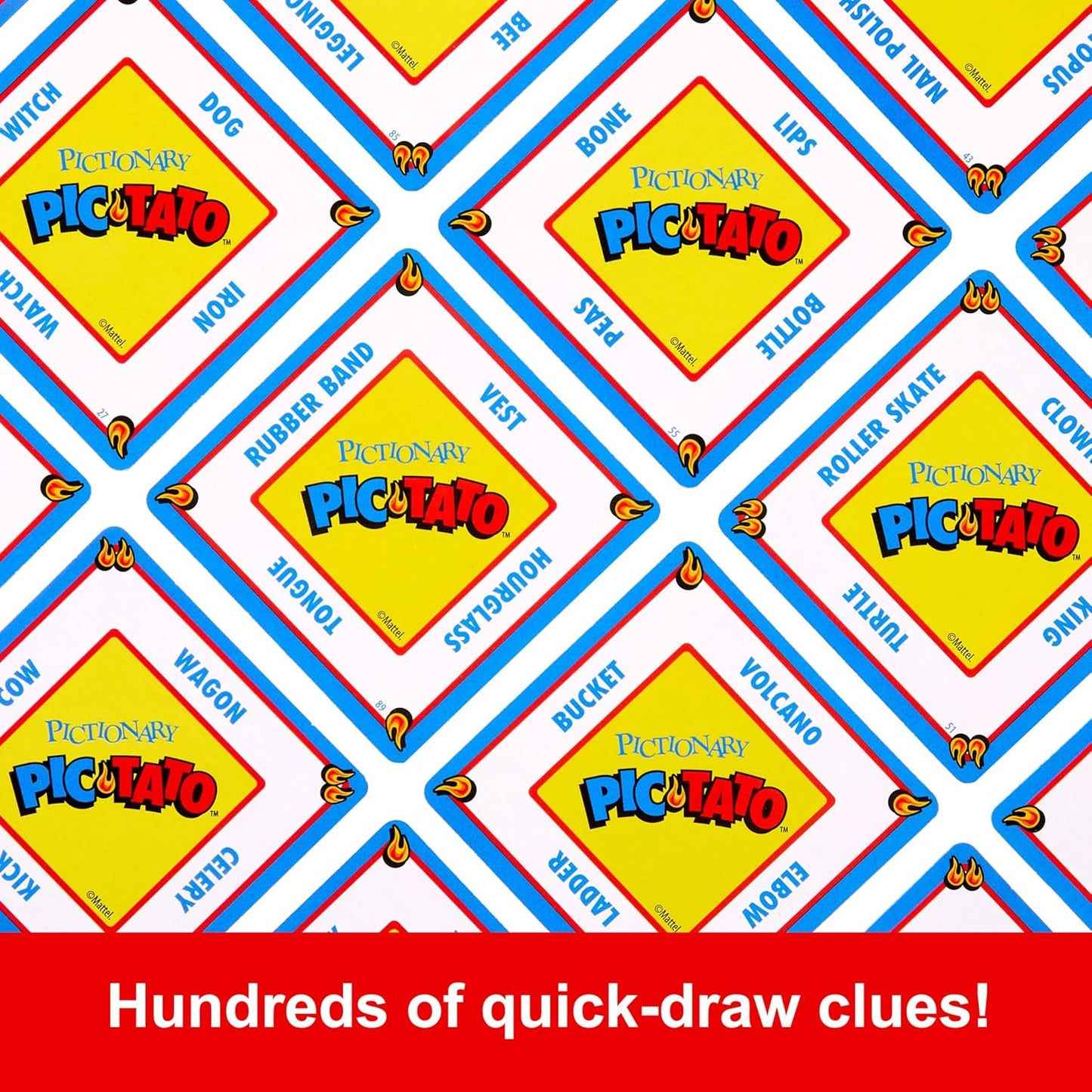 Mattel Games Pictionary Pic-Tato Hot Potato Game, Talks and Plays Music, Family Game for Kids, Adults with Erasable Markers and Boards