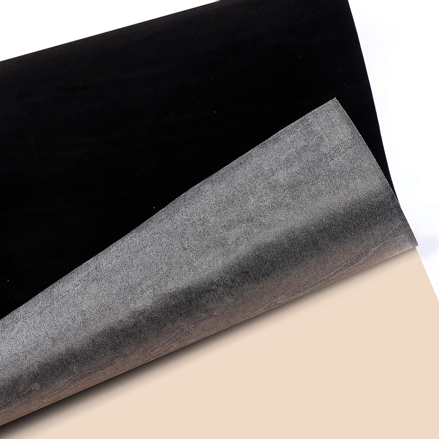 Self Adhesive Sheets, Adhesive DIY Felt Sheets for Art & Crafts, Peel & Stick Drawer/Jewelry Box Liner, Solid Color Felt Wallpaper (14.6" x 39.4", Black) - 2pcs