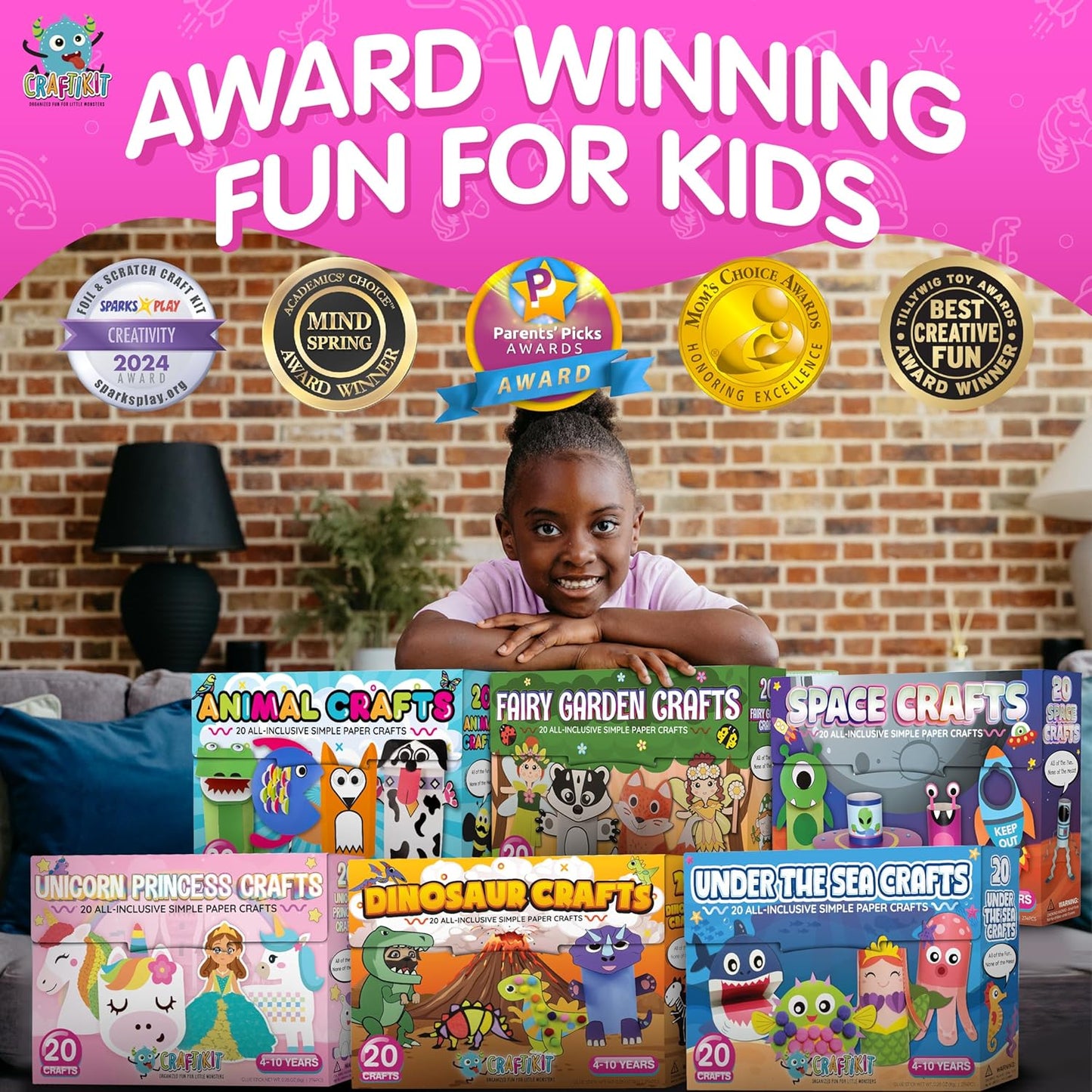 Craftikit® 20 Award-Winning Fairy Garden Crafts for Kids - 20 All-Inclusive Fun Paper Toddler Crafts, Fairy Garden Kit for Kids Ages 3-8