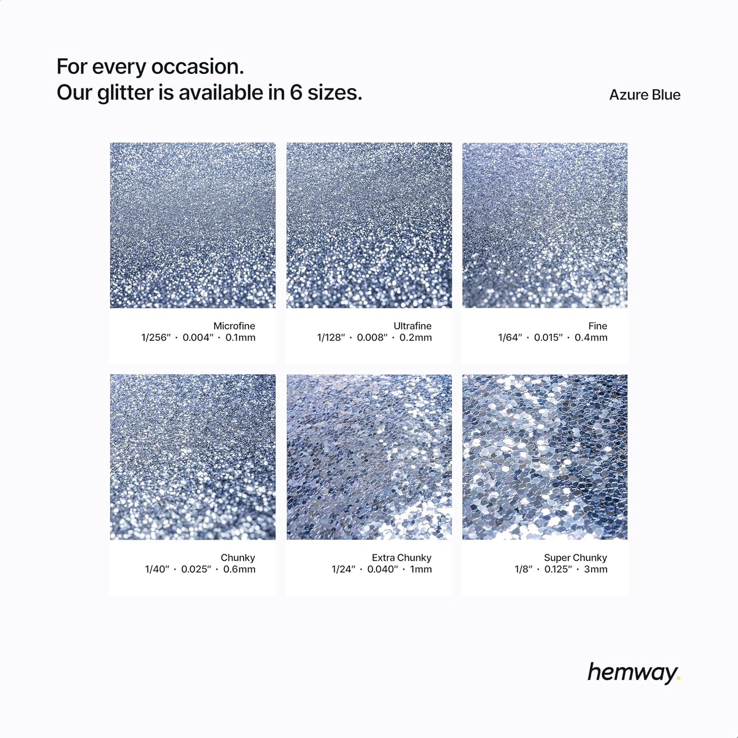 Hemway Polyurethane & Epoxy Glitter Metallic Crystal Flake Additive for Flooring, Jewellery Making, Tumblers and Resin 100g / 3.5oz - Ultrafine (1/128" 0.008" 0.2mm) - Azure Blue
