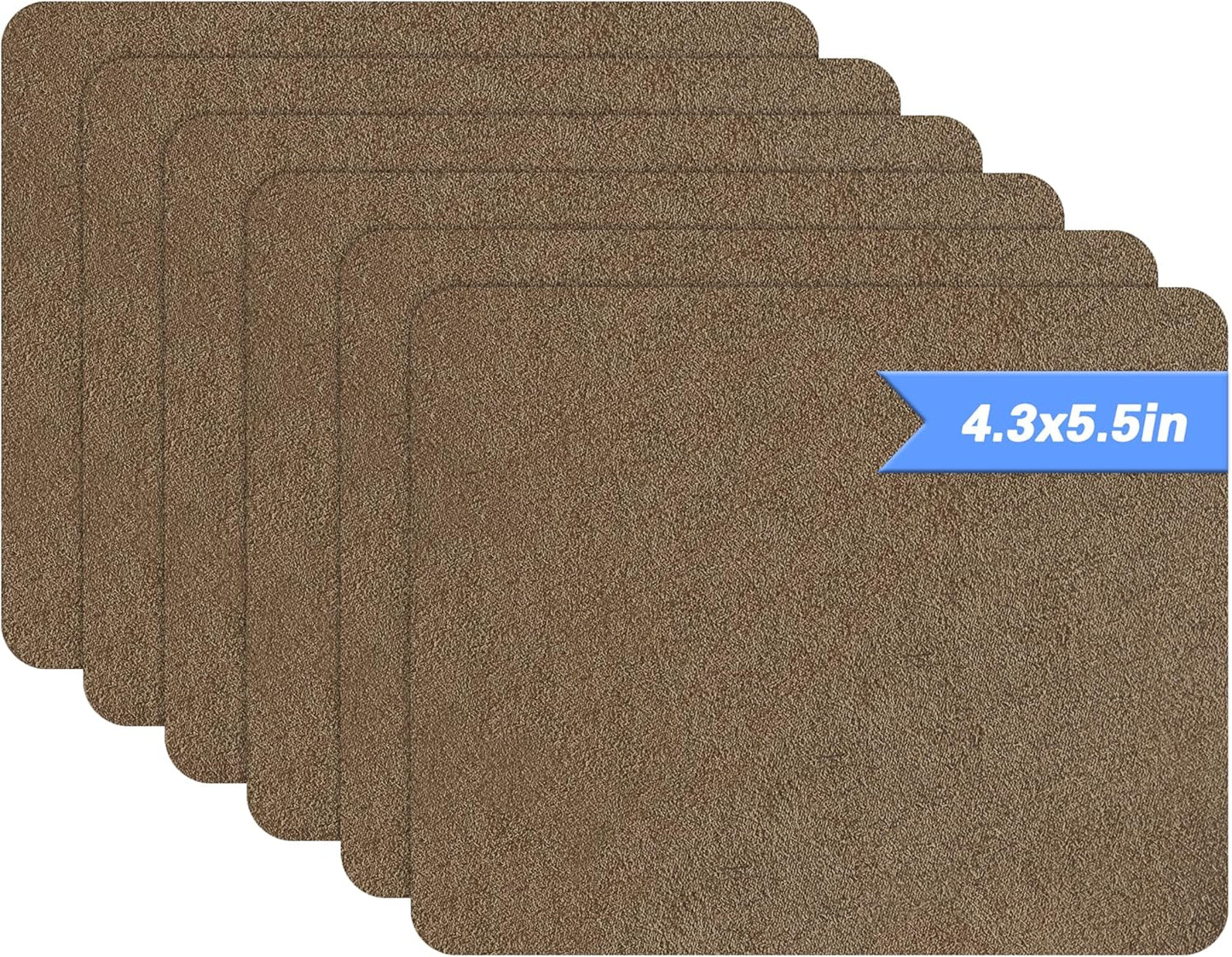 Azobur Sofa Repair Patch, 6 Piece Microfiber Patches, Self-Adhesive Patch Repair for Fabric Sofas, Luxurious Look, Quick Fix (Brown)