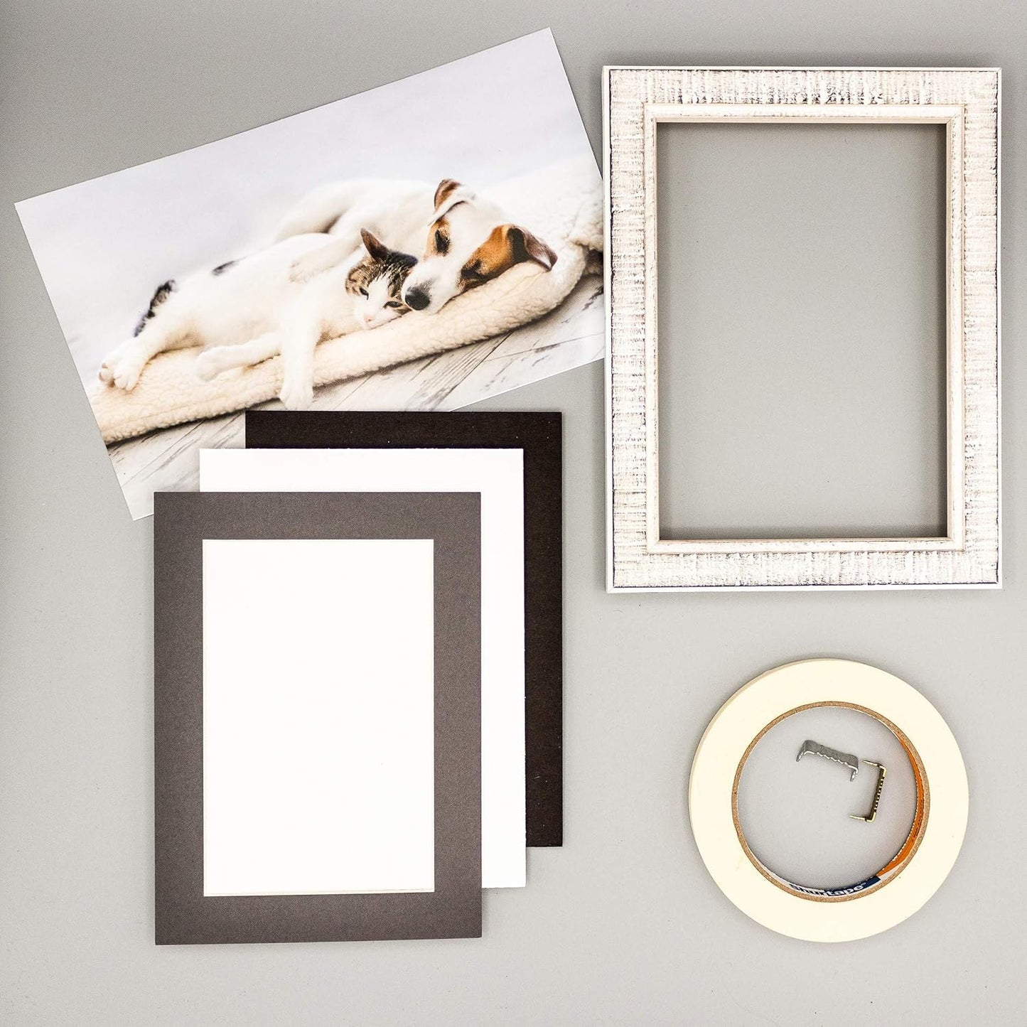6x8 Mat for 8x10 Frame - Precut Mat Board Acid-Free Show Kit with Backing Board, and Clear Bags Charcoal 6x8 Photo Matte Made to Fit a 8x10 Picture Frame Matboard for Framing, Pack of 1 Mat