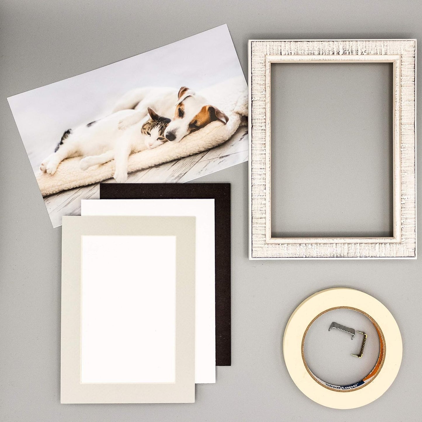 Poster Palooza 8.5x11 Mat Bevel Cut for 7x9 Photos - Acid Free Grey Precut Matboard - For Pictures, Photos, Framing - 4-ply Thickness