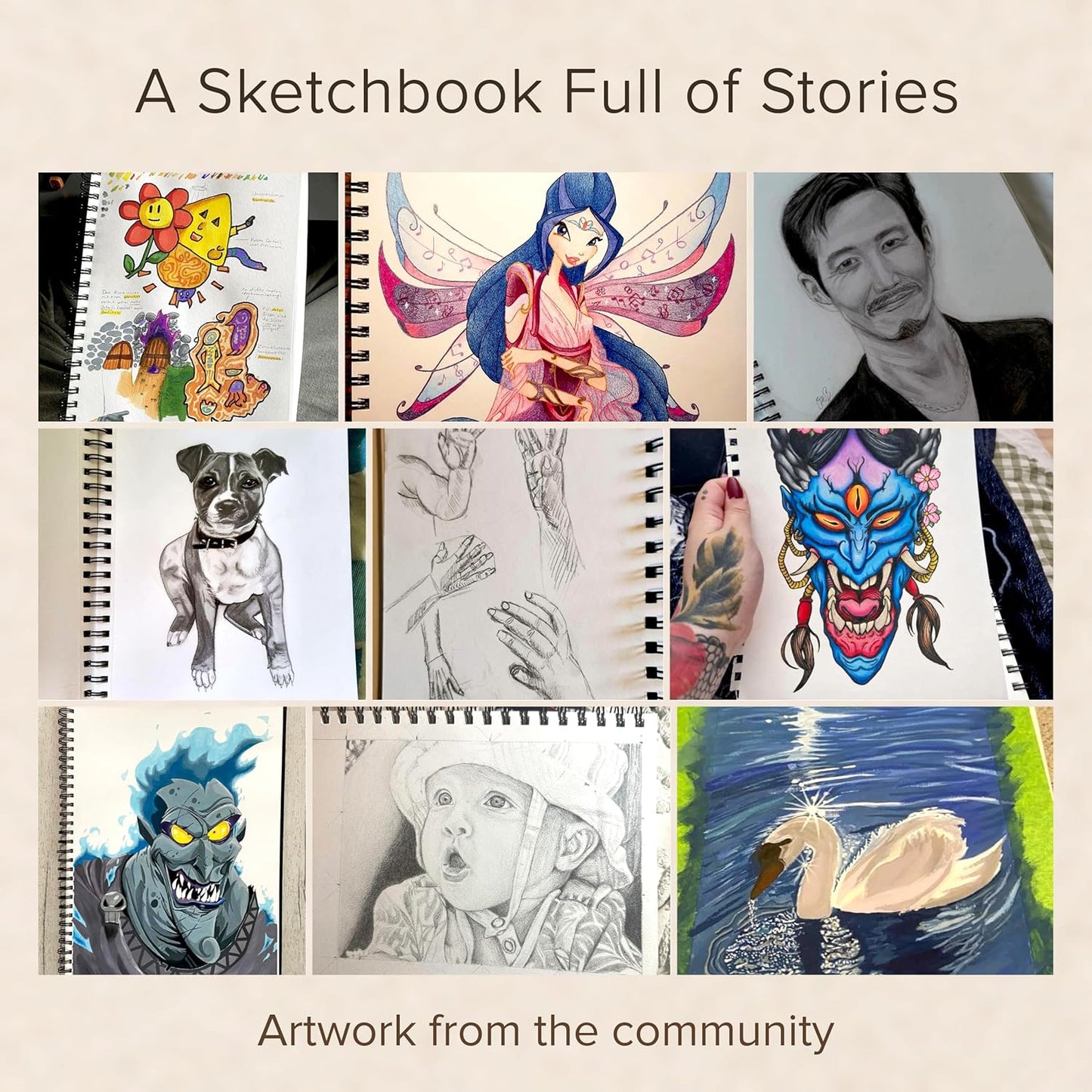 Artist’s Sketchbook Hardcover – 200GSM Very Thick Paper – Spiral Sketch Book for Drawing and Mixed Media – Sketch Pad, Art Book - 5.8 x 8.5, 40 Sheets / 80 Pages