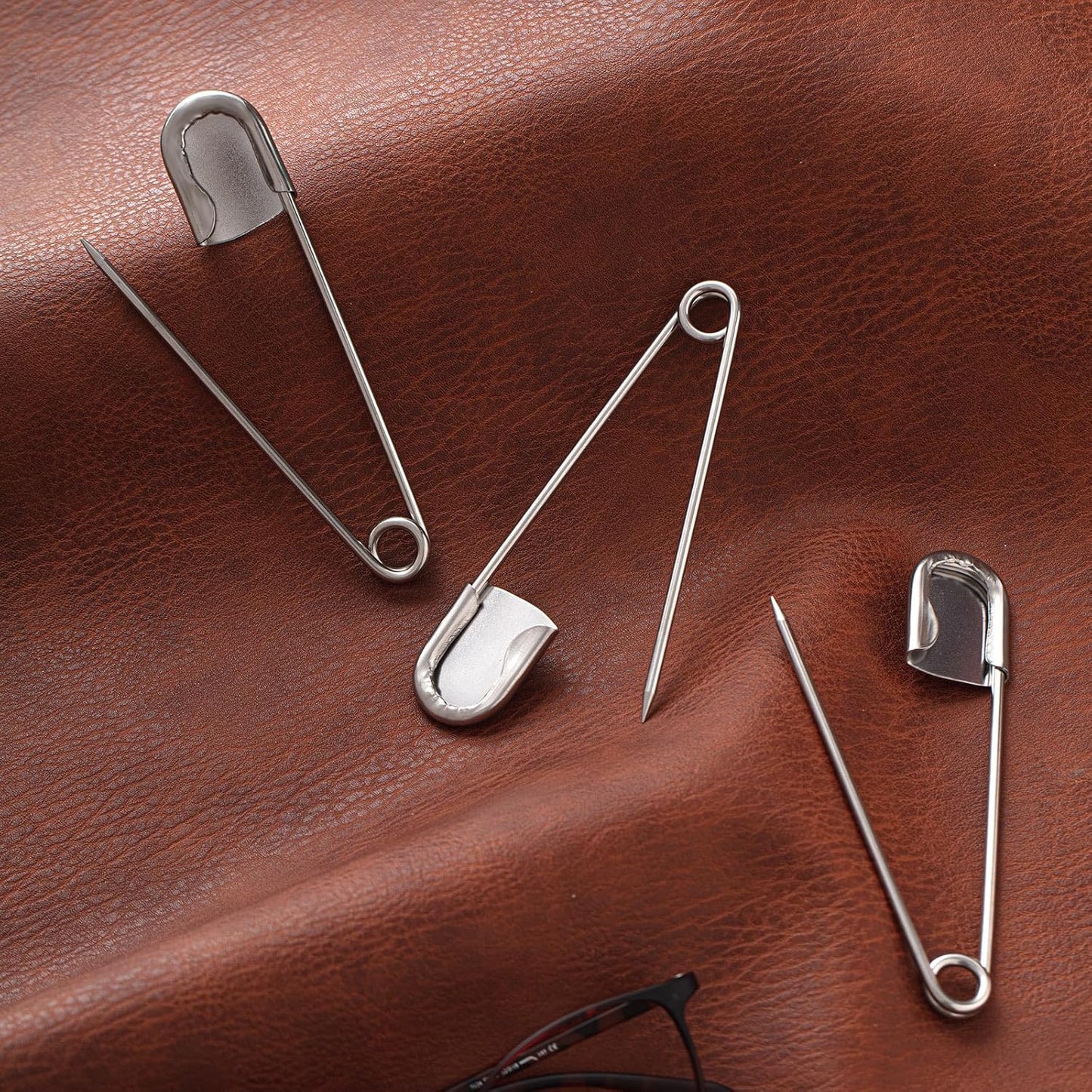 Juexica 20 Pcs 5 Inch Jumbo Stainless Steel Safety Pins Large Heavy Duty Huge Strong Laundry Pins for Upholstery Sewing Quilting Key Rings Craft Outdoor (Silver)