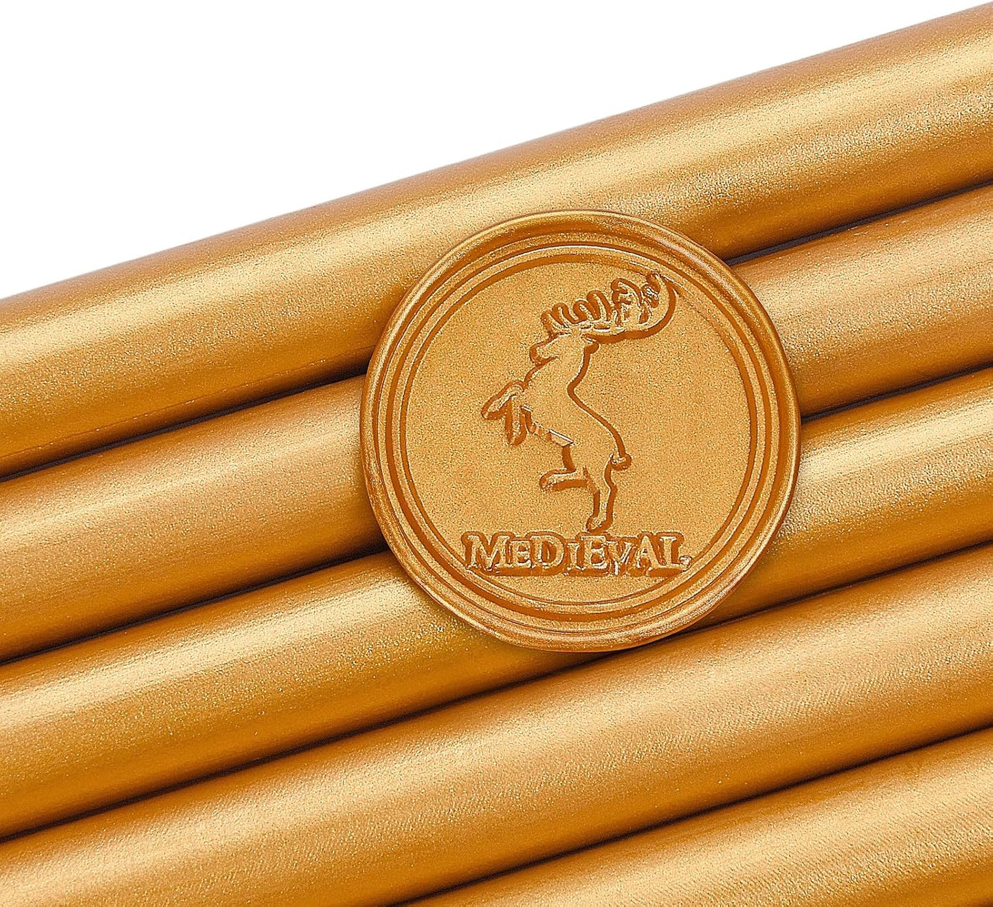 Amber Gold Wax Seal Sticks for Standard Size Hot Melting Glue Gun - Pack of 12
